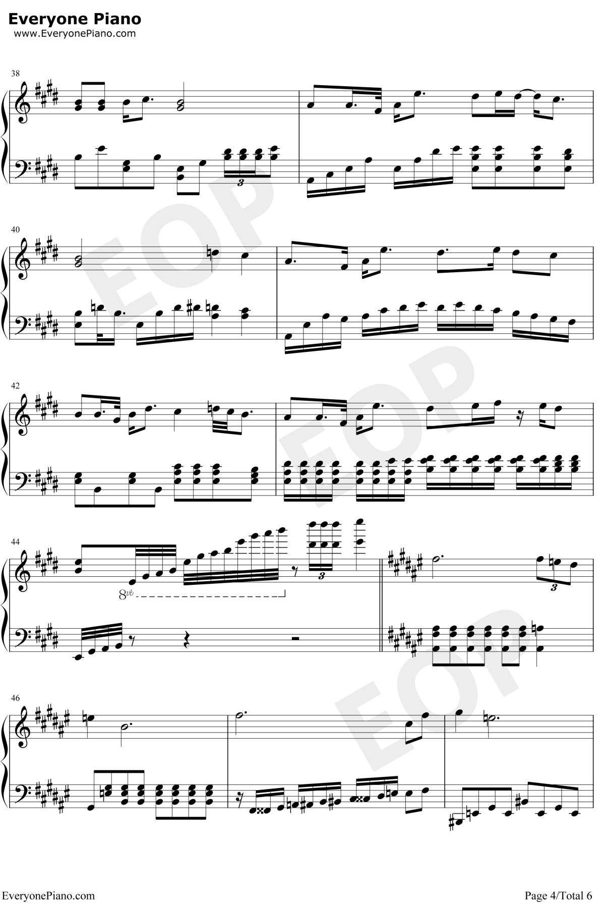 海芋恋钢琴谱4-萧敬腾