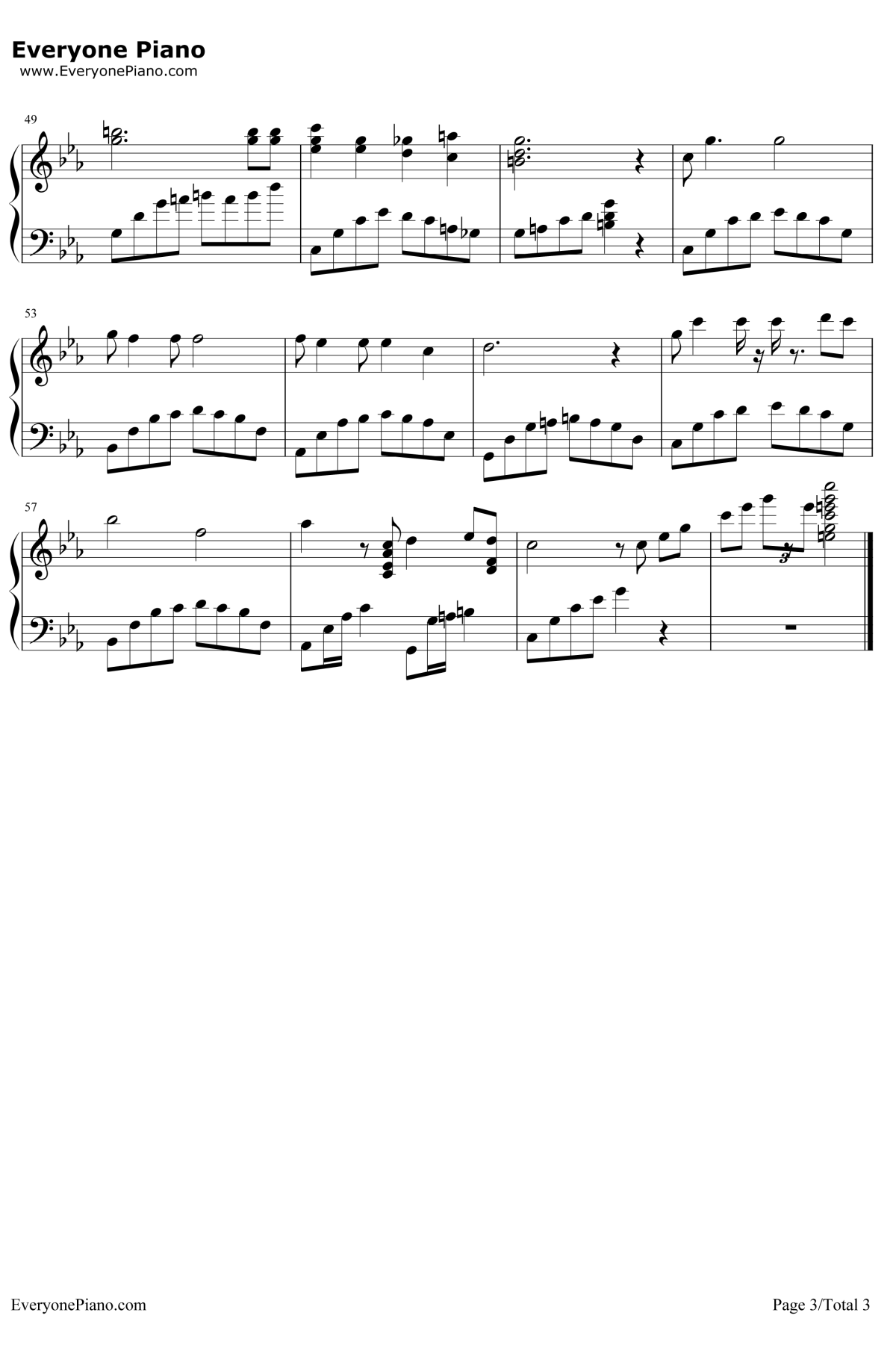 一生有意义钢琴谱3-罗文