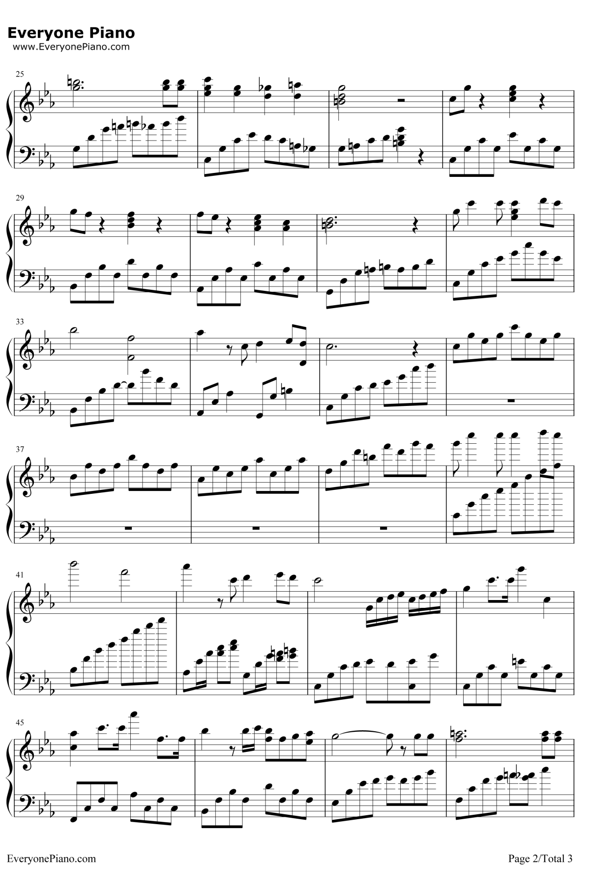 一生有意义钢琴谱2-罗文