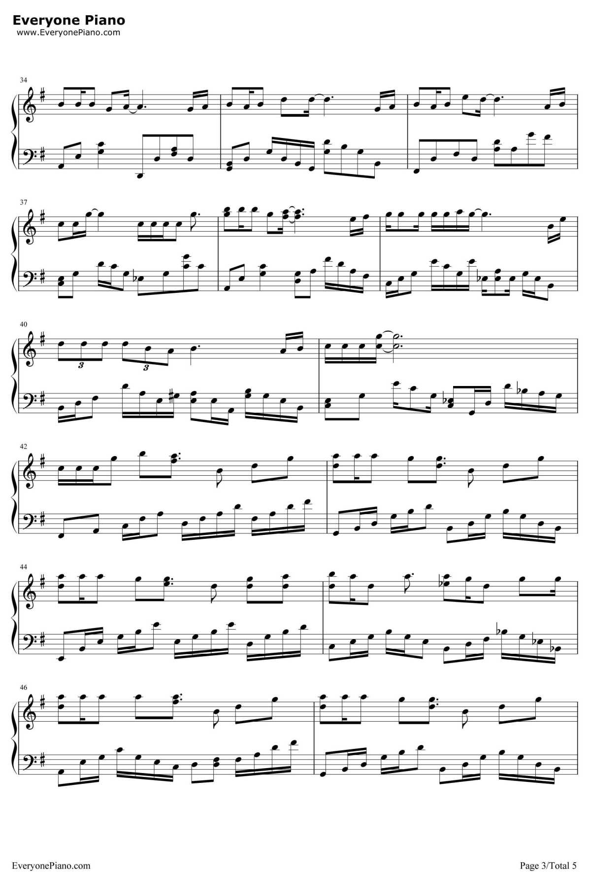 耿耿于怀钢琴谱3-王笑文