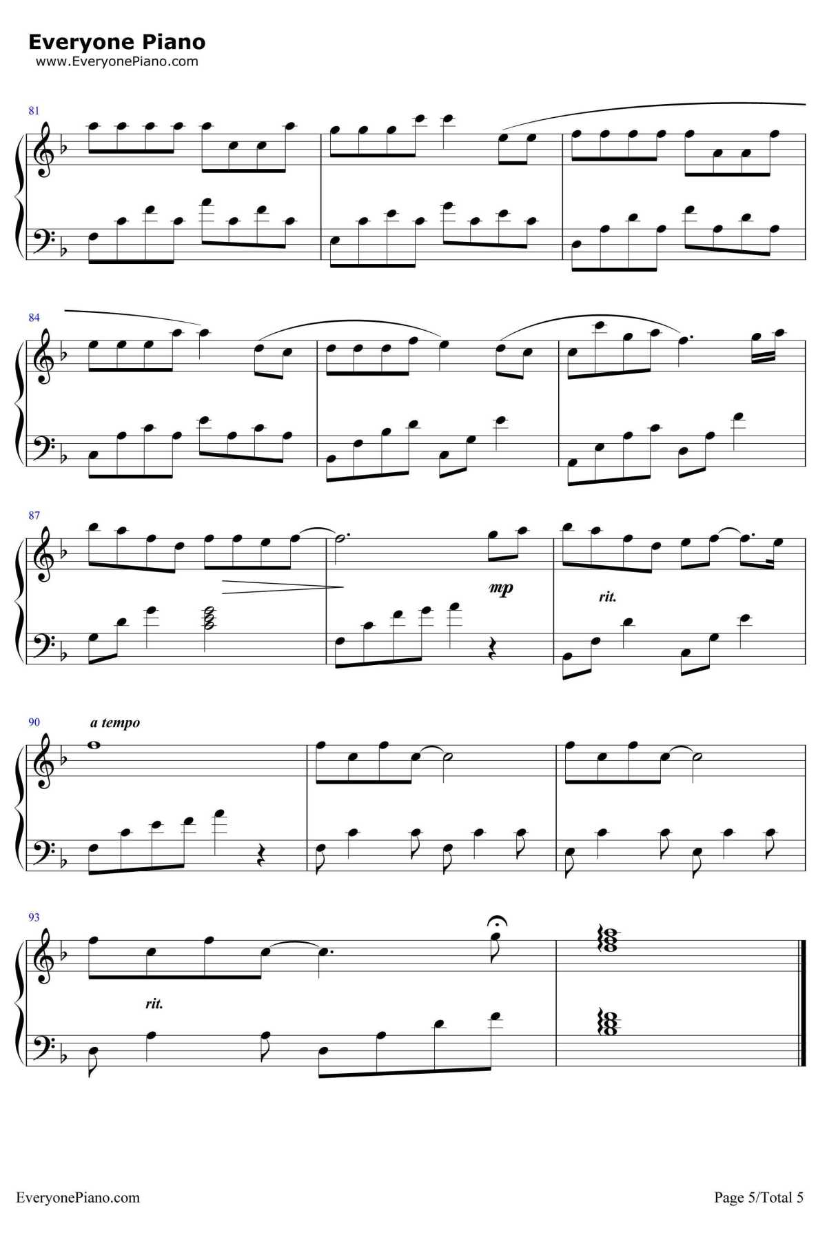 有点甜钢琴谱5-汪苏泷