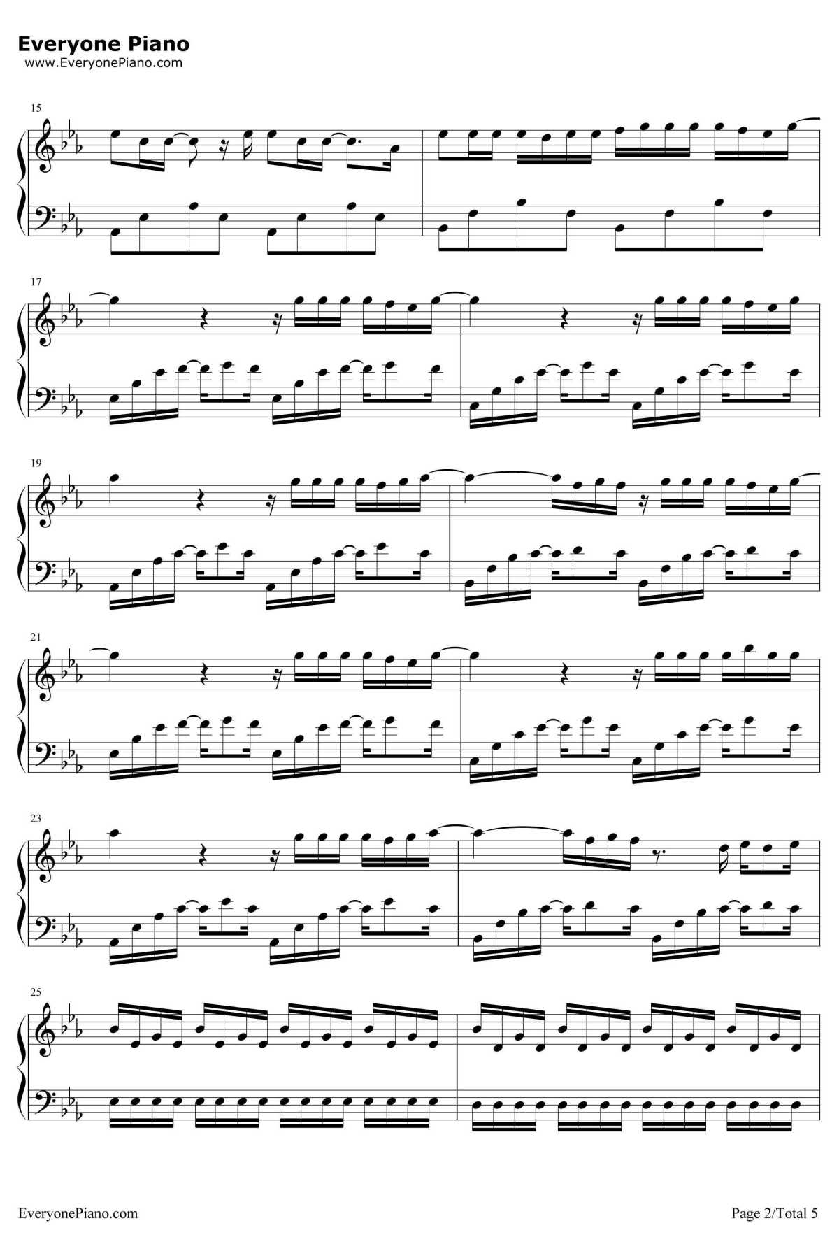 遇见你钢琴谱2-牛奶咖啡