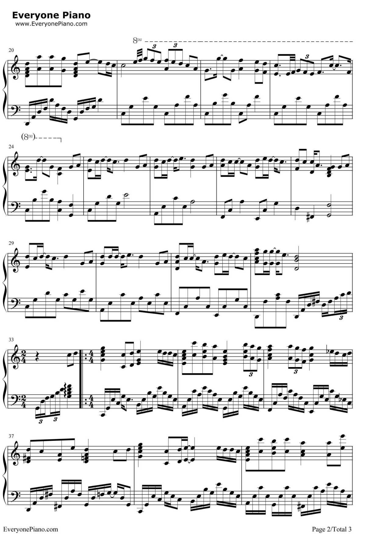 红豆钢琴谱2-王菲