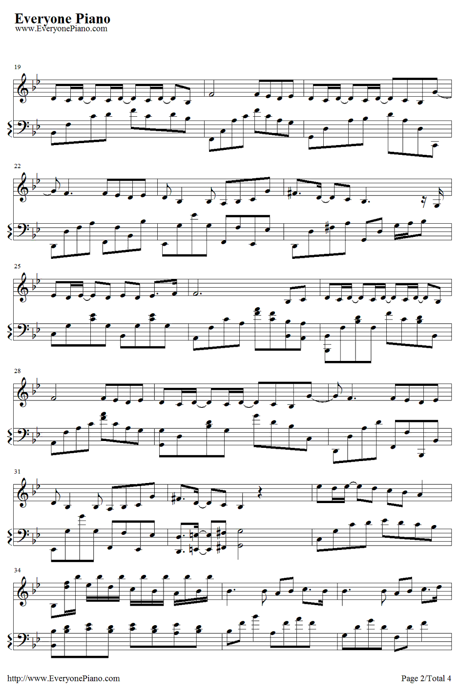 爱你没错钢琴谱2-张信哲