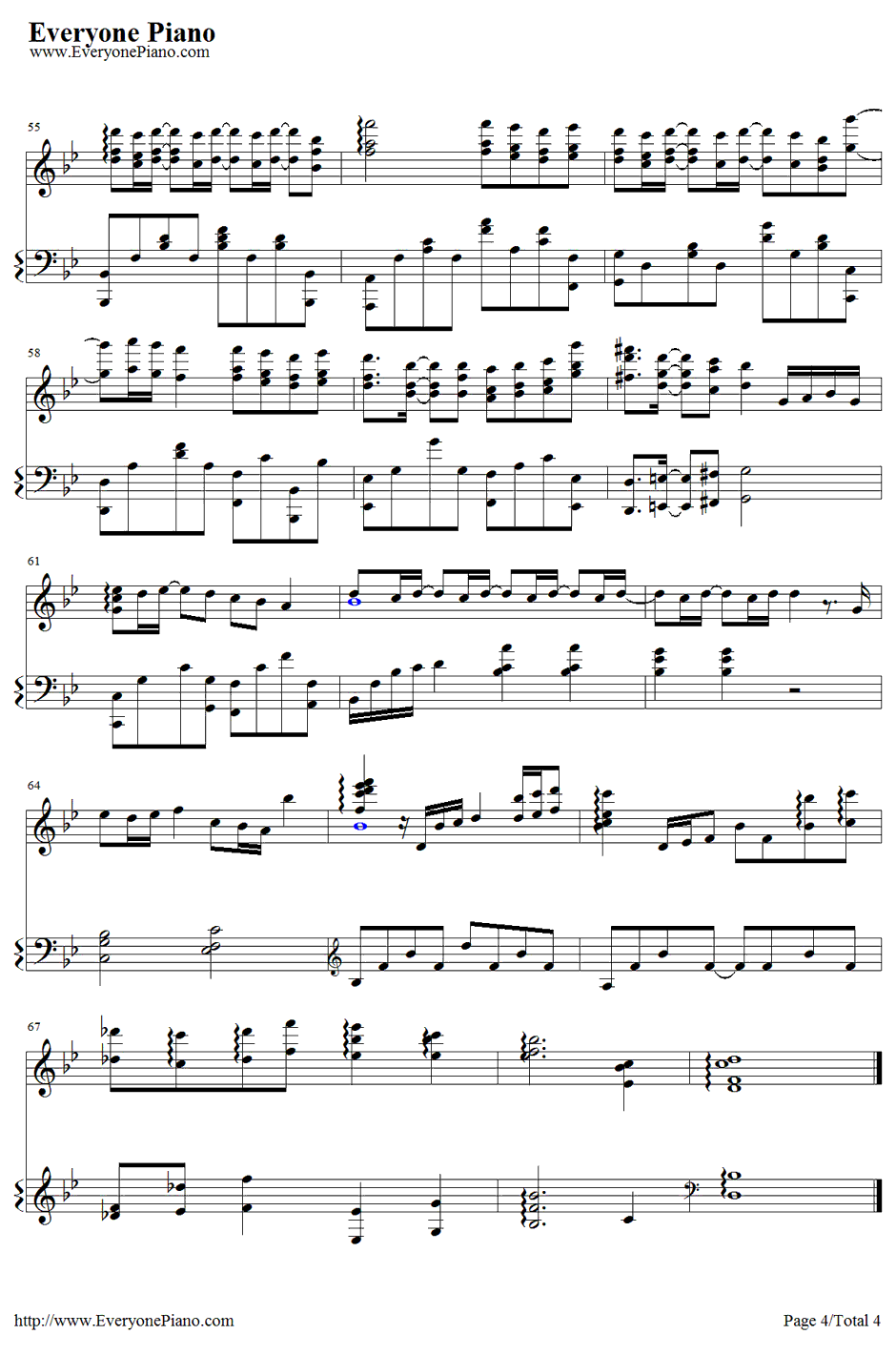 爱你没错钢琴谱4-张信哲