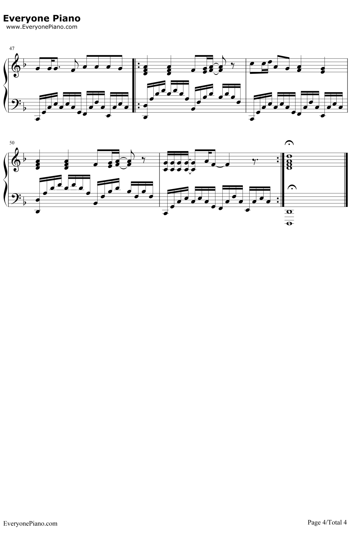 欧若拉钢琴谱4-张韶涵