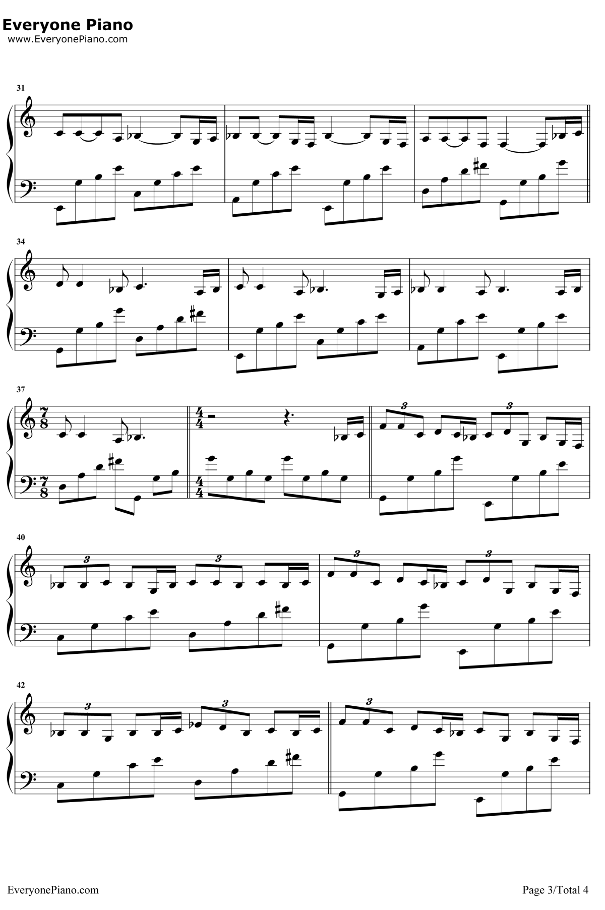 七月上钢琴谱3-Jam