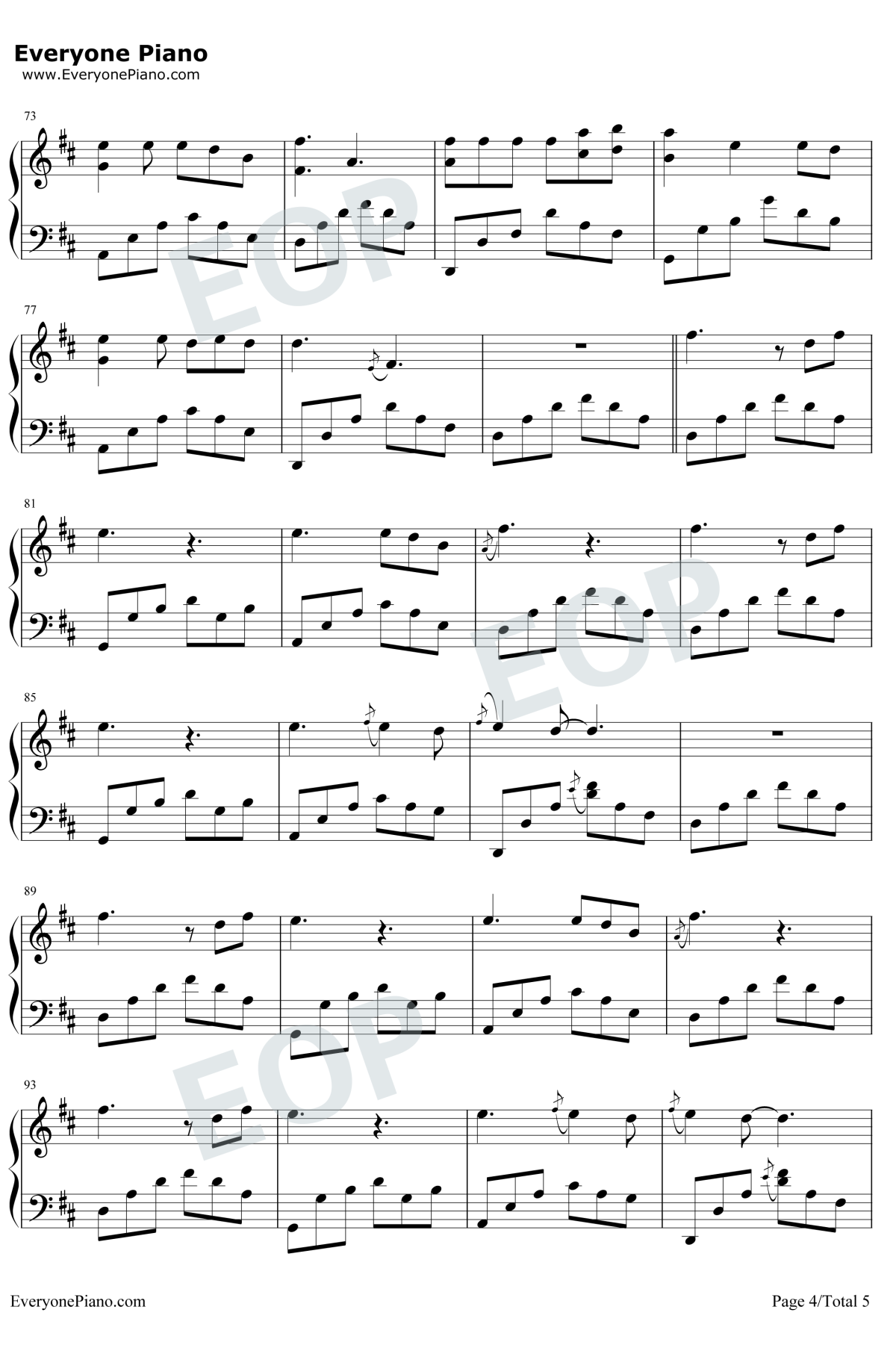 秋酿钢琴谱4-房东的猫