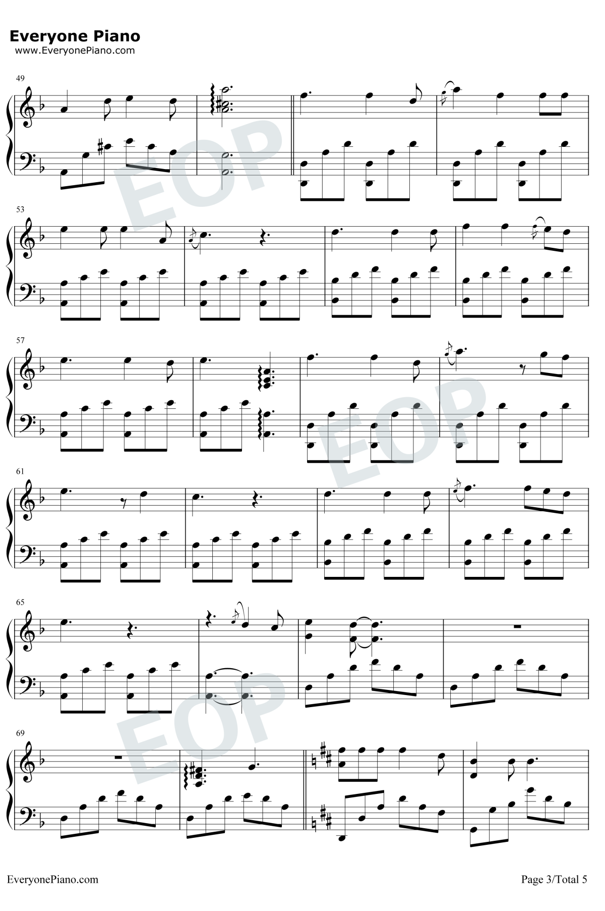 秋酿钢琴谱3-房东的猫