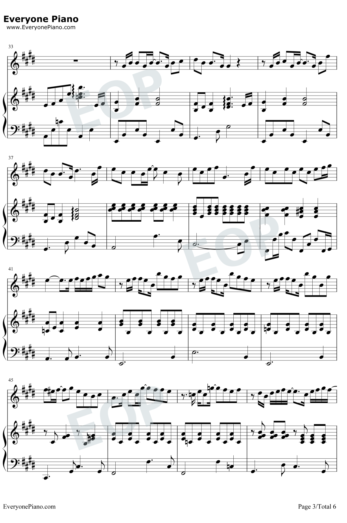 我怀念的钢琴谱3-孙燕姿