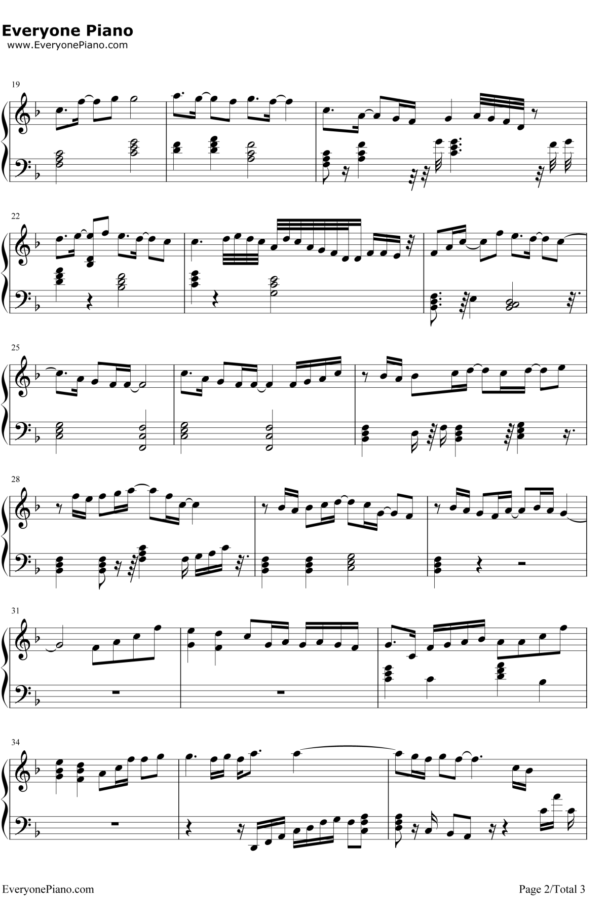 星期六的深夜钢琴谱2-王力宏