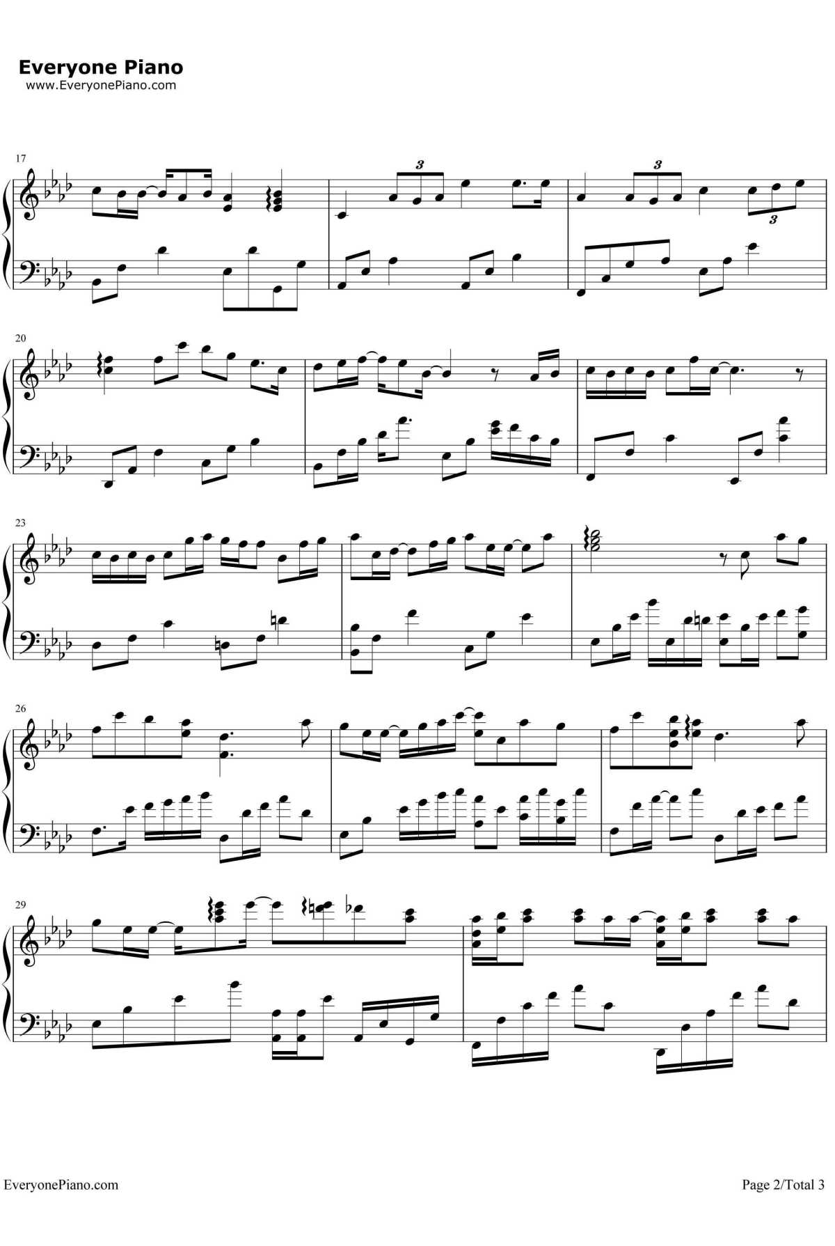 给我一个理由忘记钢琴谱2-A-Lin