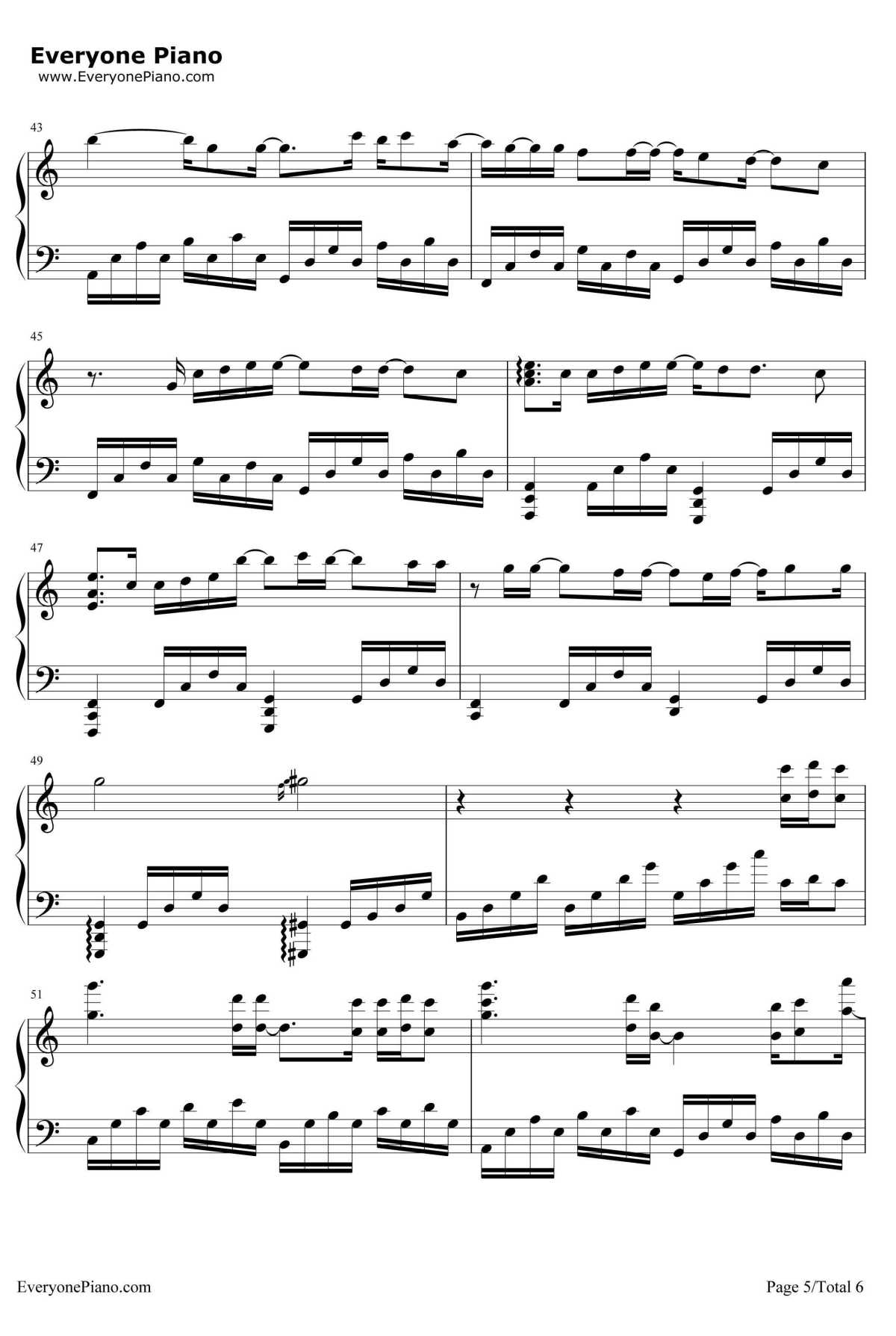 多远都要在一起钢琴谱5-邓紫棋