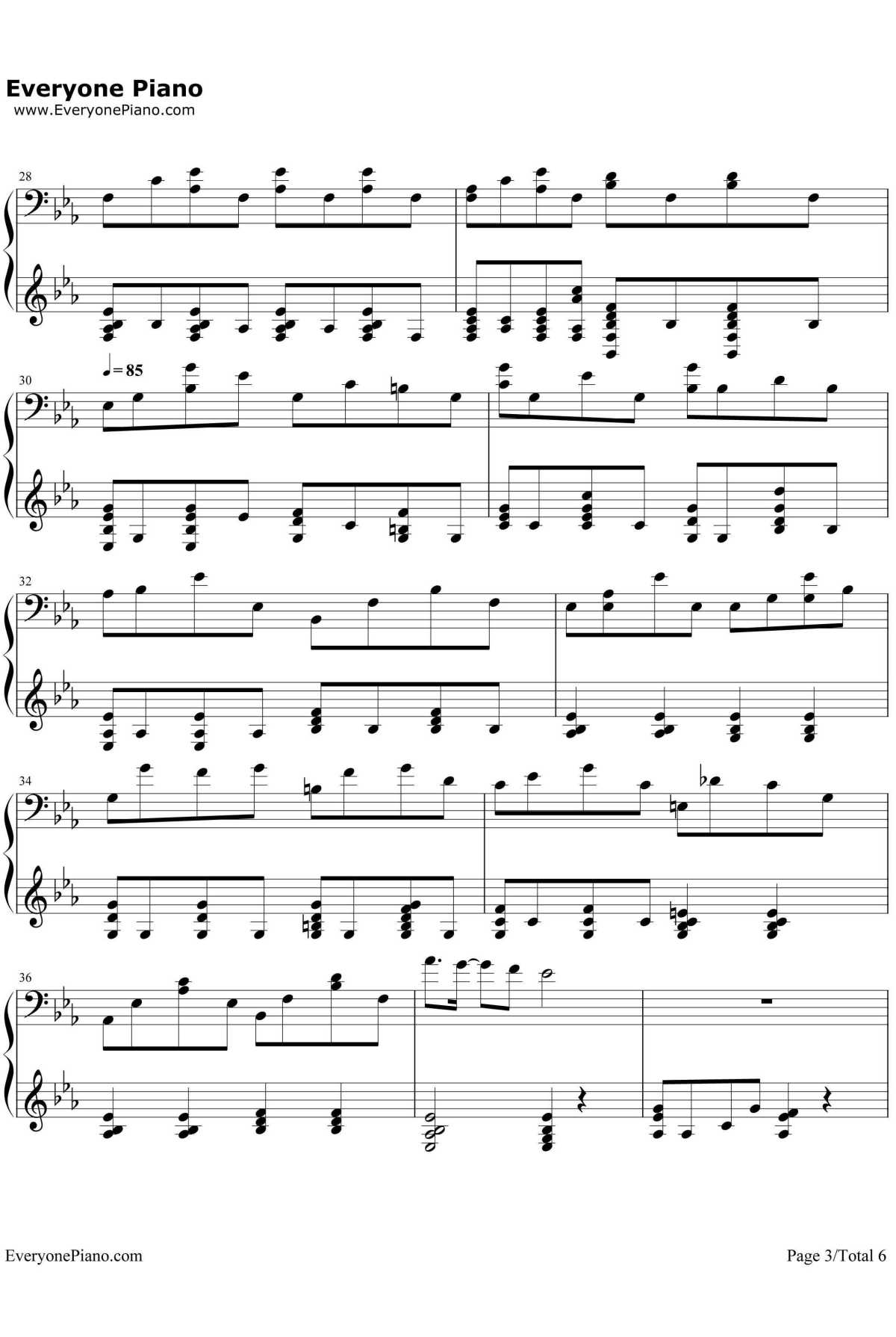 可惜我是水瓶座钢琴谱3-杨千嬅