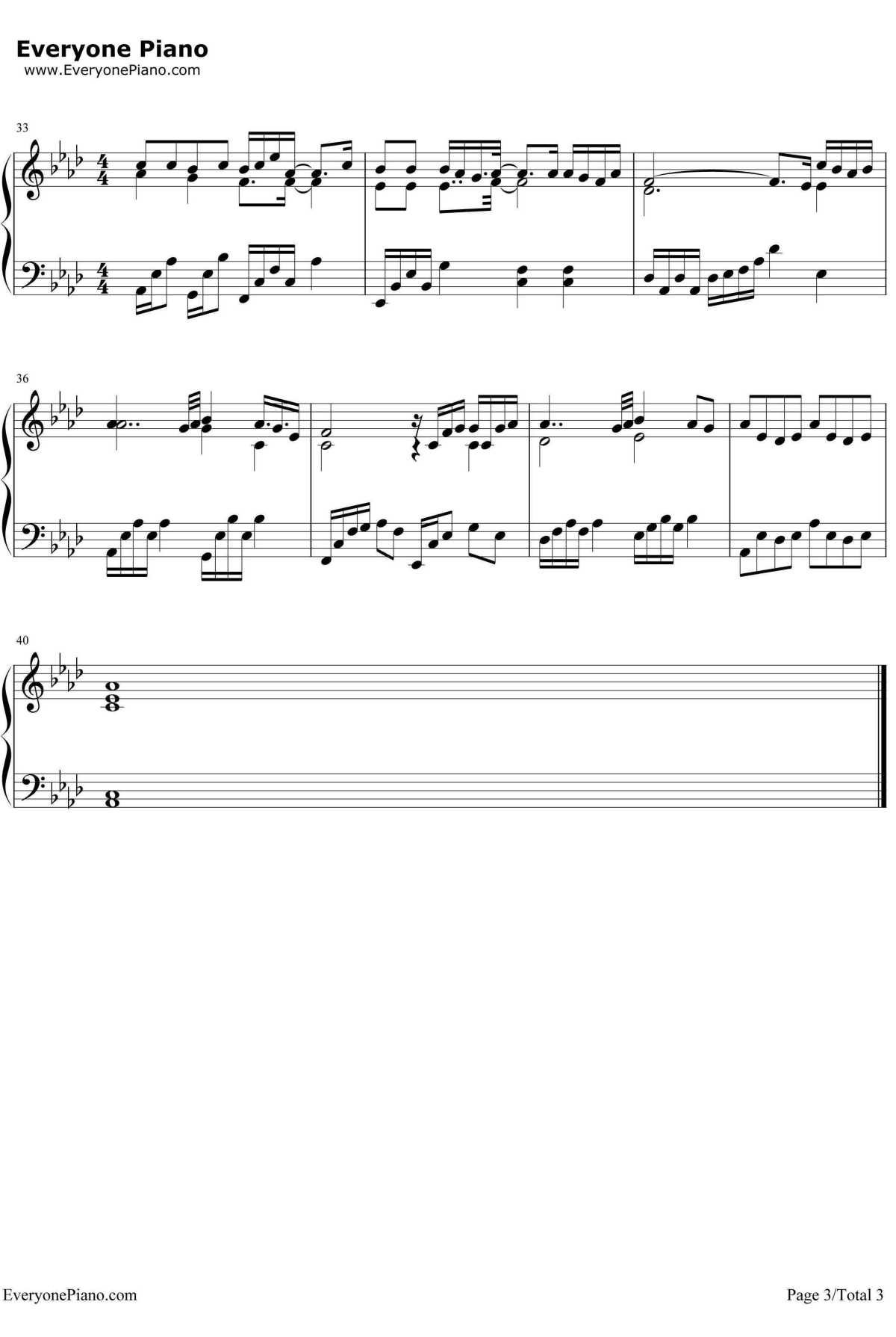 十年钢琴谱3-陈奕迅