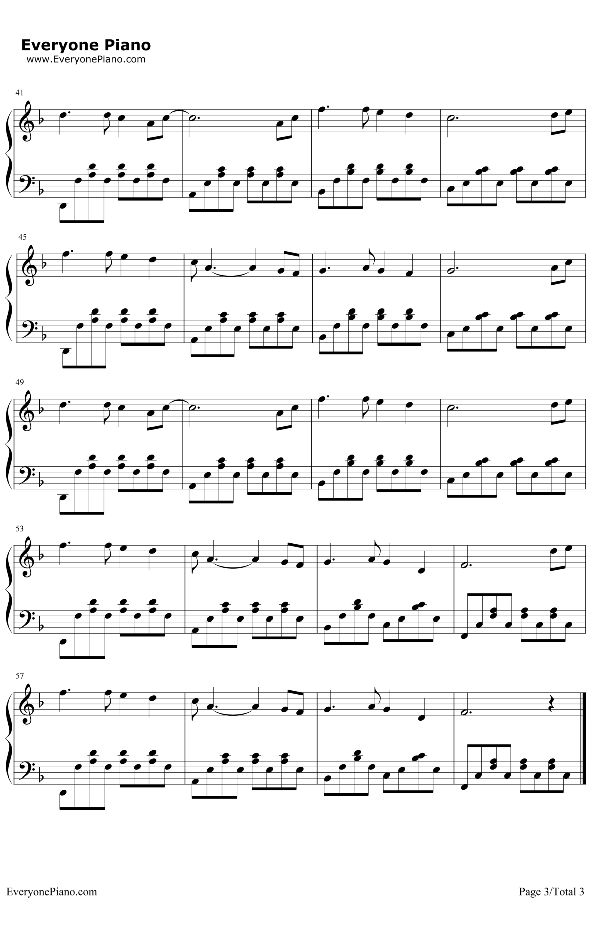 牵手钢琴谱3-苏芮