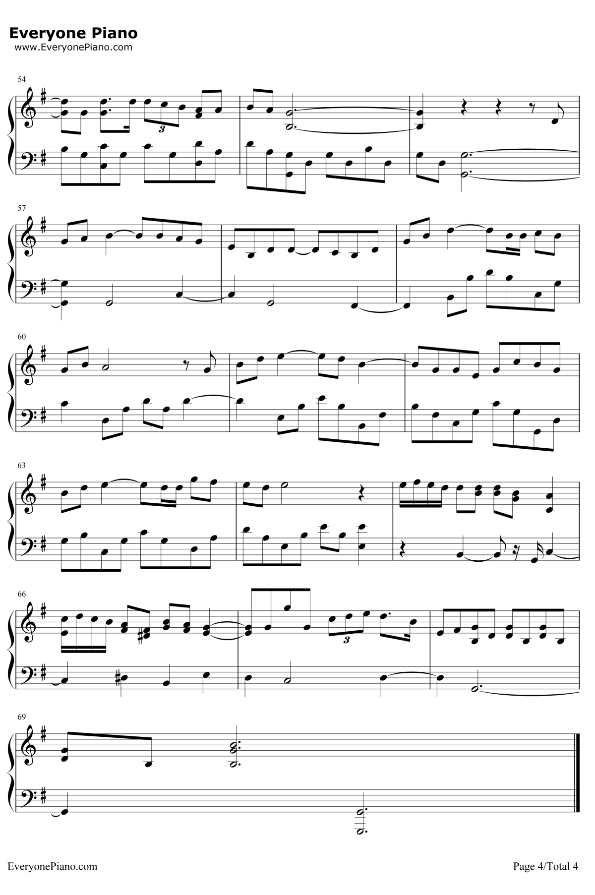 人来人往钢琴谱4-陈奕迅