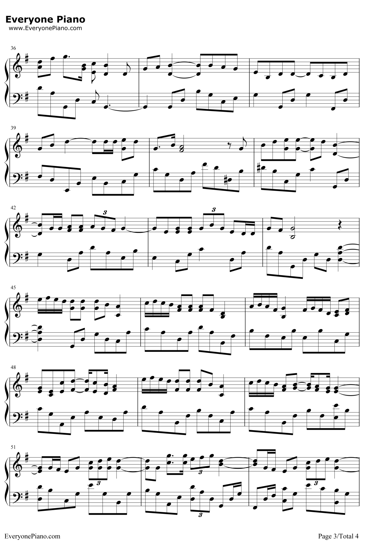 人来人往钢琴谱3-陈奕迅