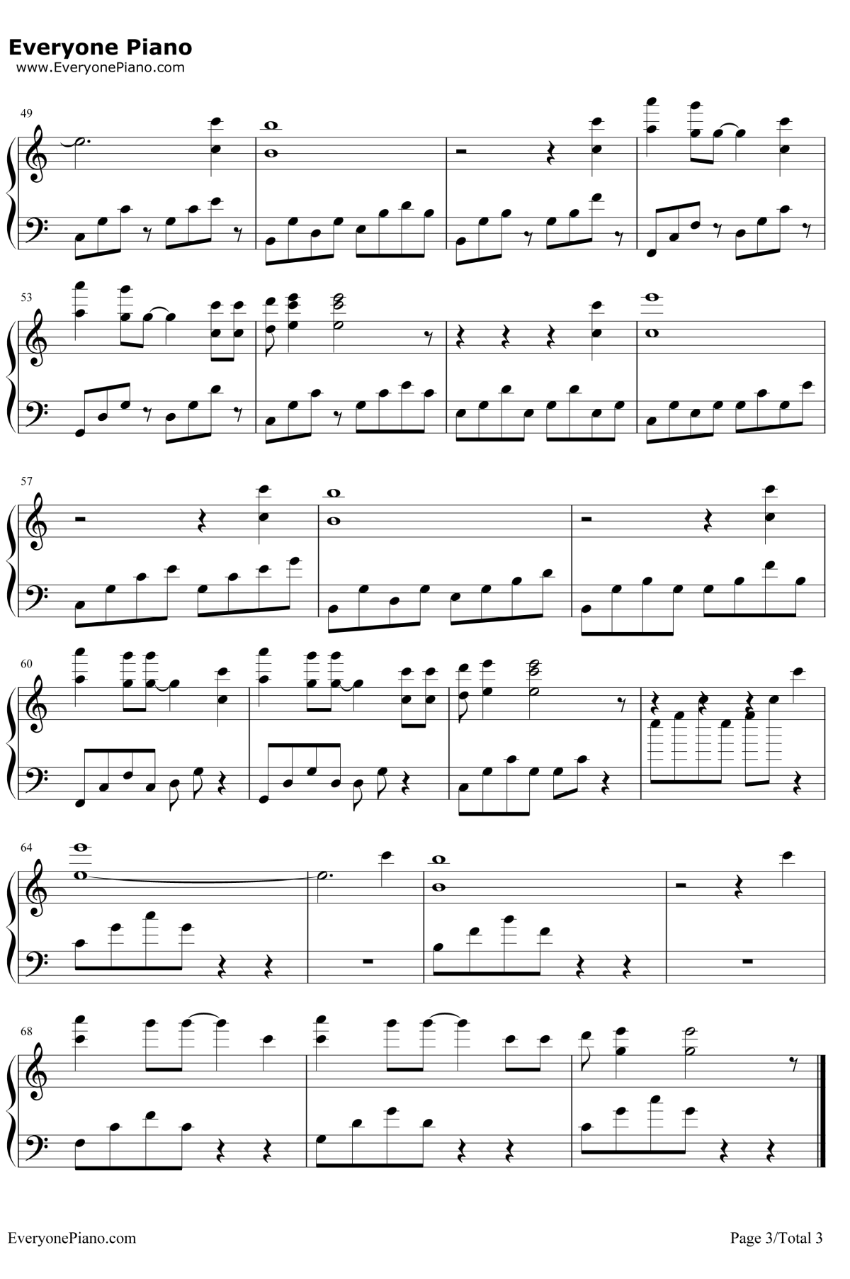 瞬间钢琴谱3-邓紫棋