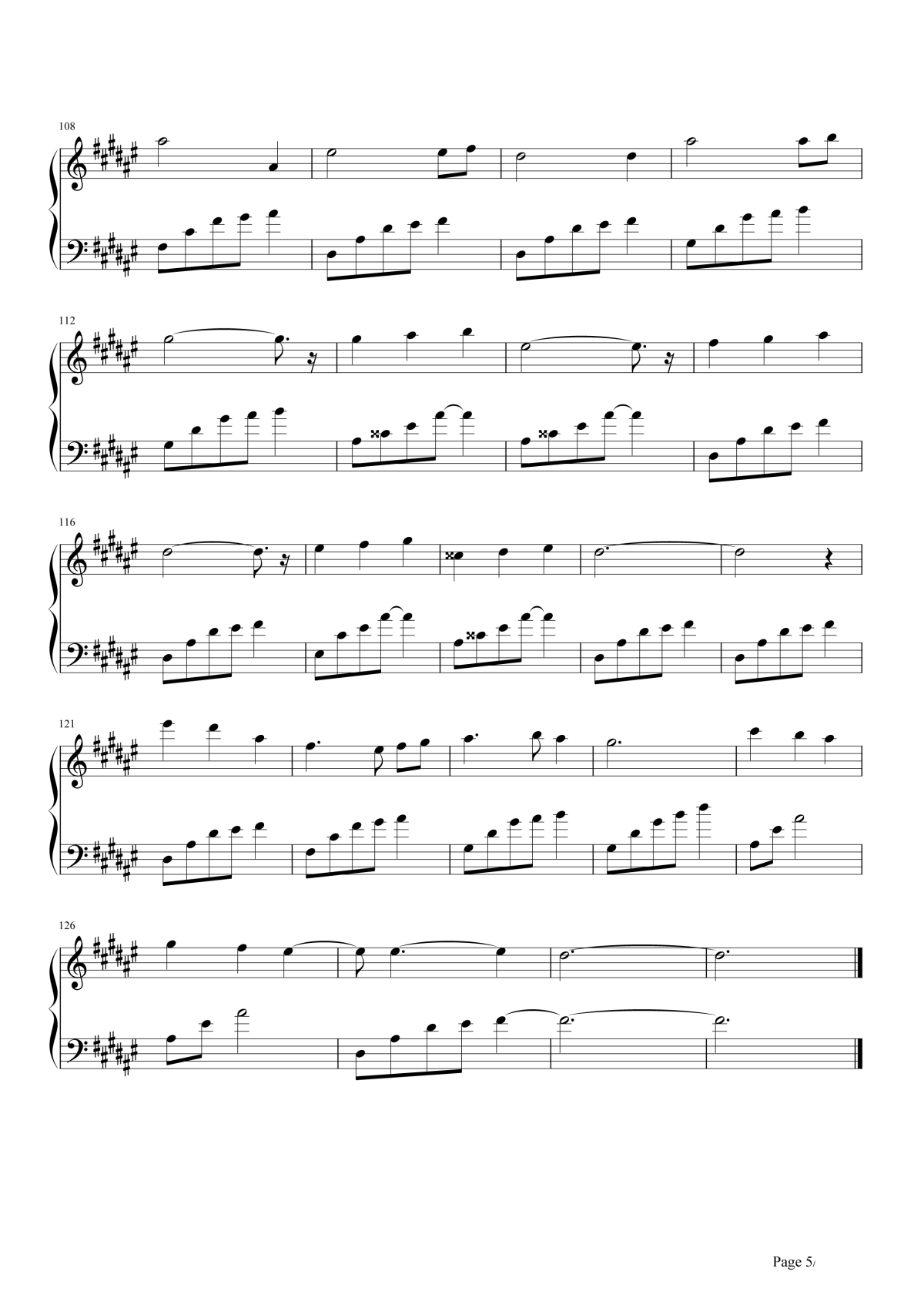 时光笔墨钢琴谱4-张碧晨