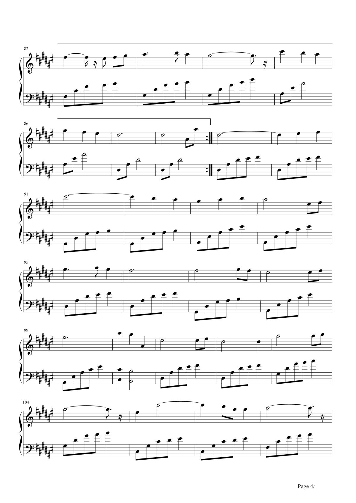 时光笔墨钢琴谱3-张碧晨