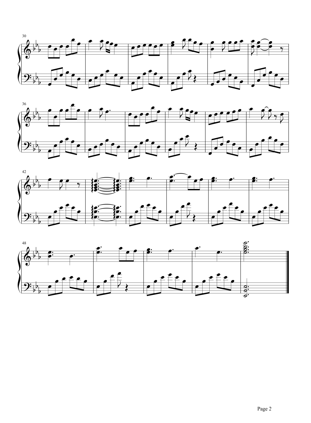 走在冷风中钢琴谱2-刘思涵