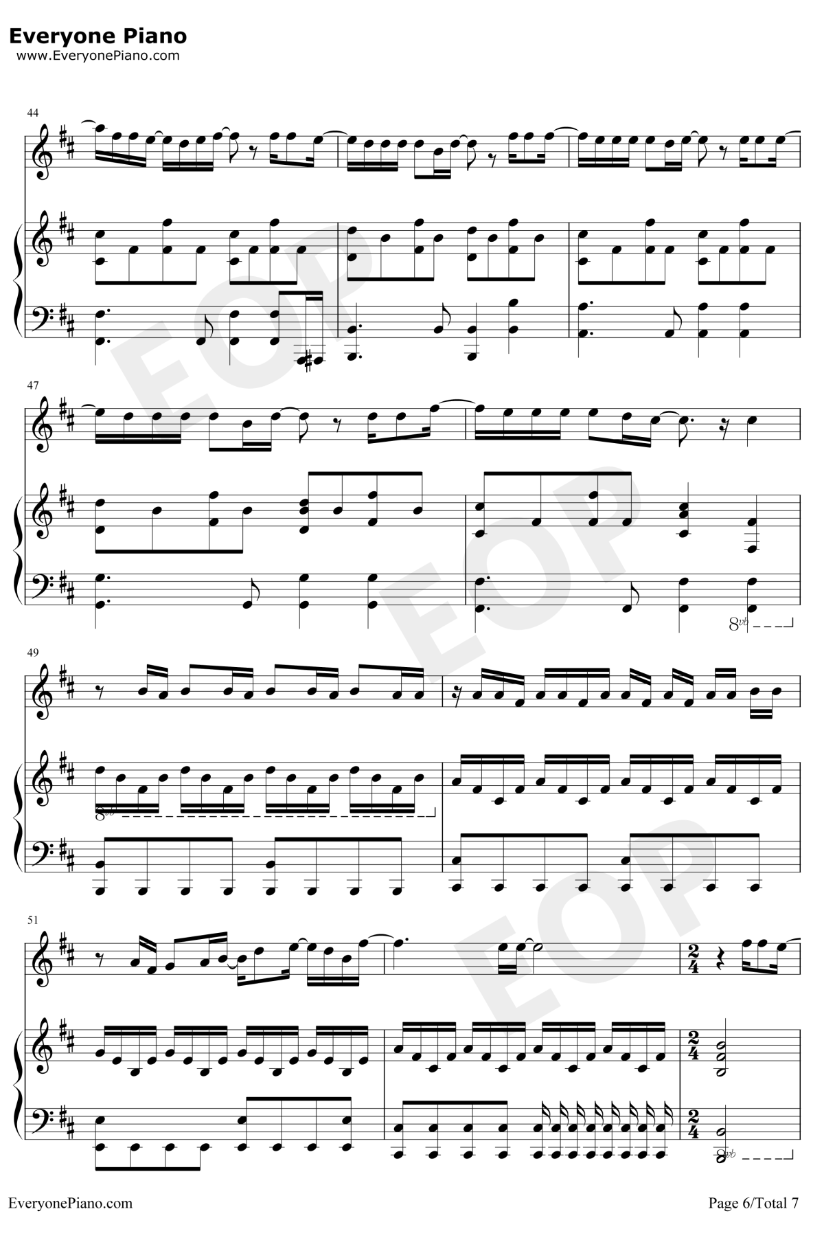 怎么说我不爱你钢琴谱6-萧敬腾