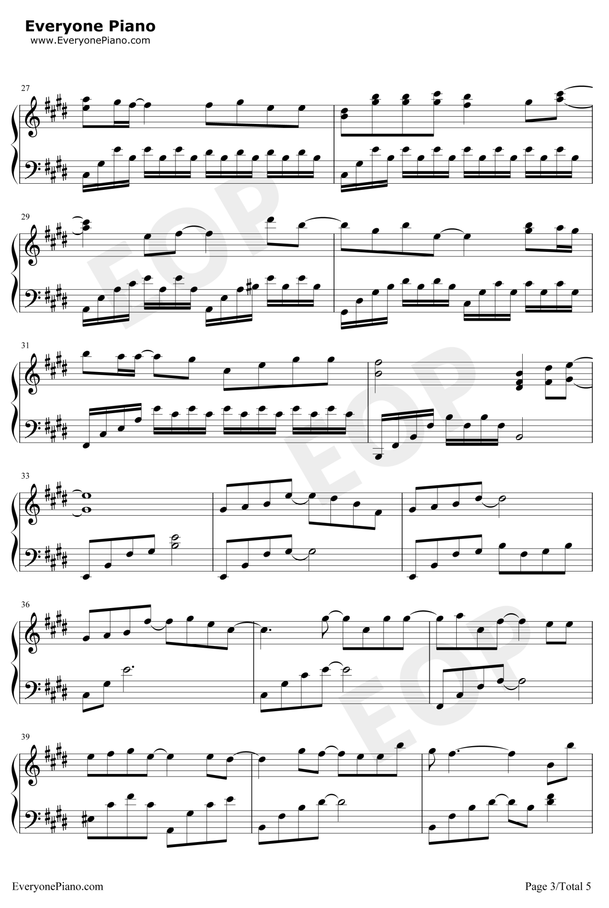 真的傻钢琴谱3-徐佳莹