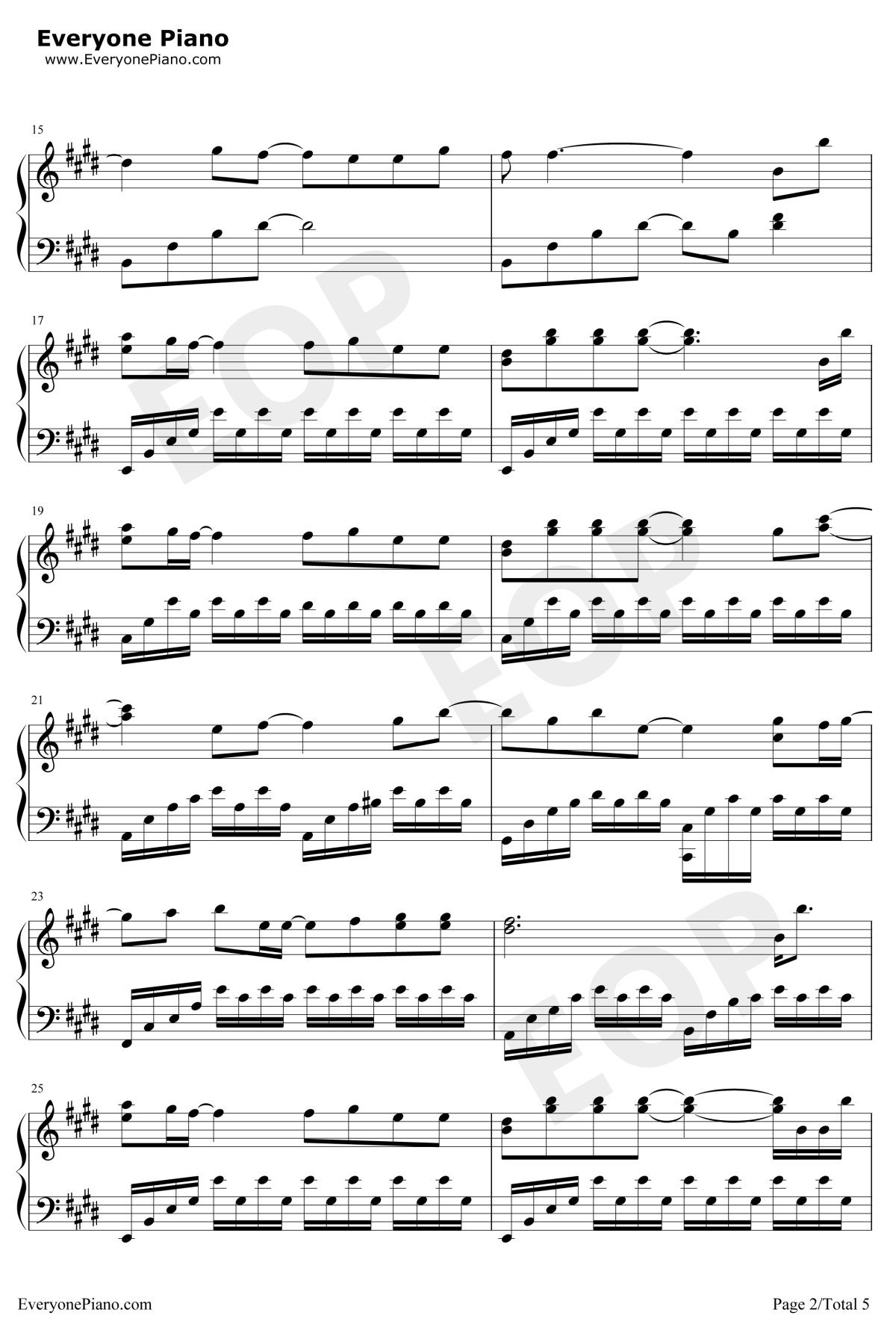 真的傻钢琴谱2-徐佳莹