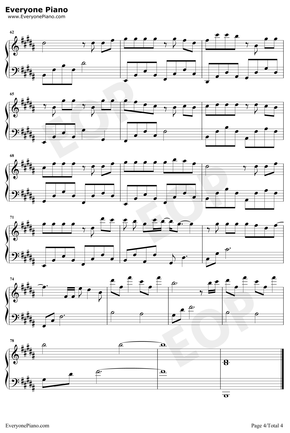 陪我长大钢琴谱4-段奥娟