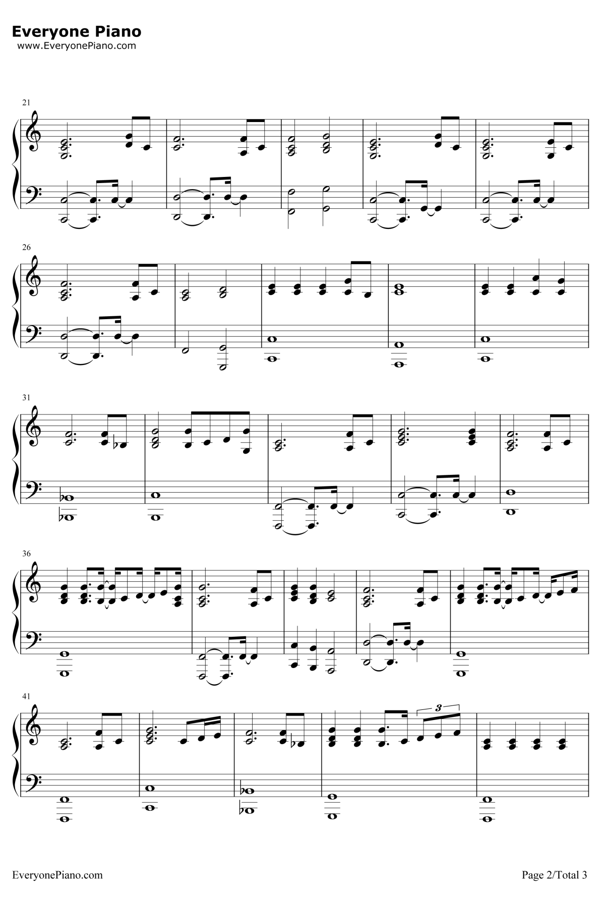 无法长大钢琴谱2-赵雷