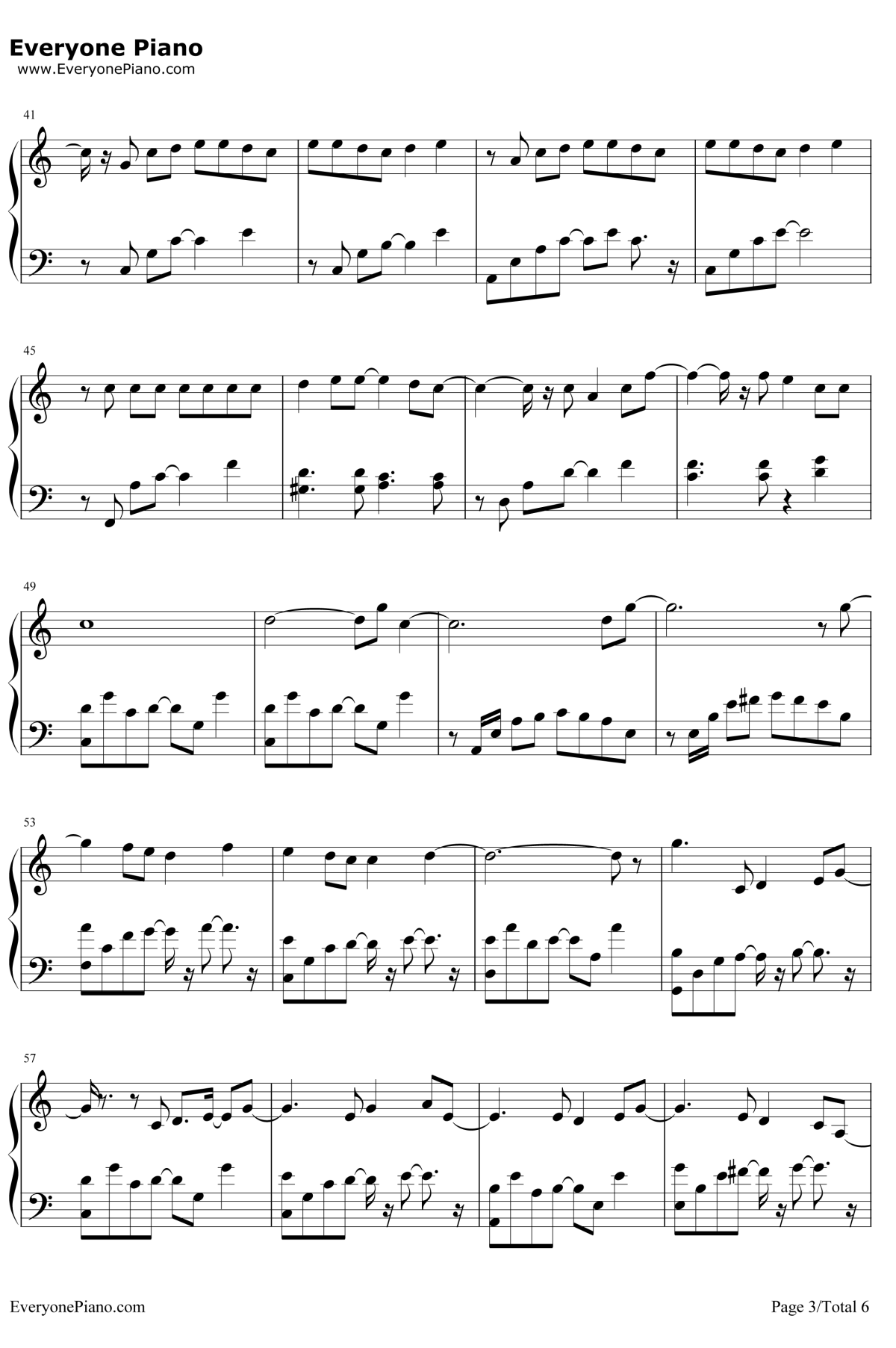 每天爱你多一些钢琴谱3-张学友