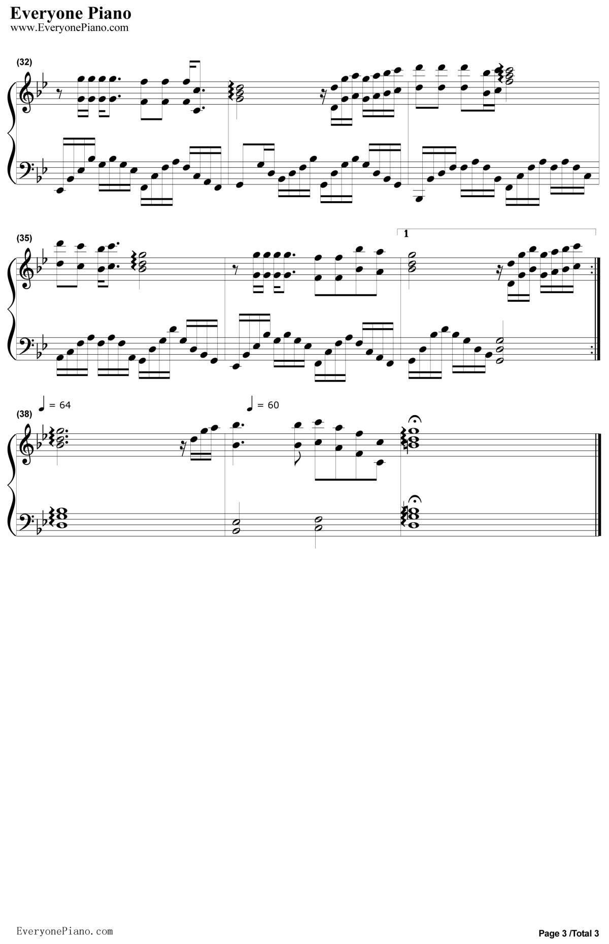 没有情人的情人节钢琴谱3-孟庭苇