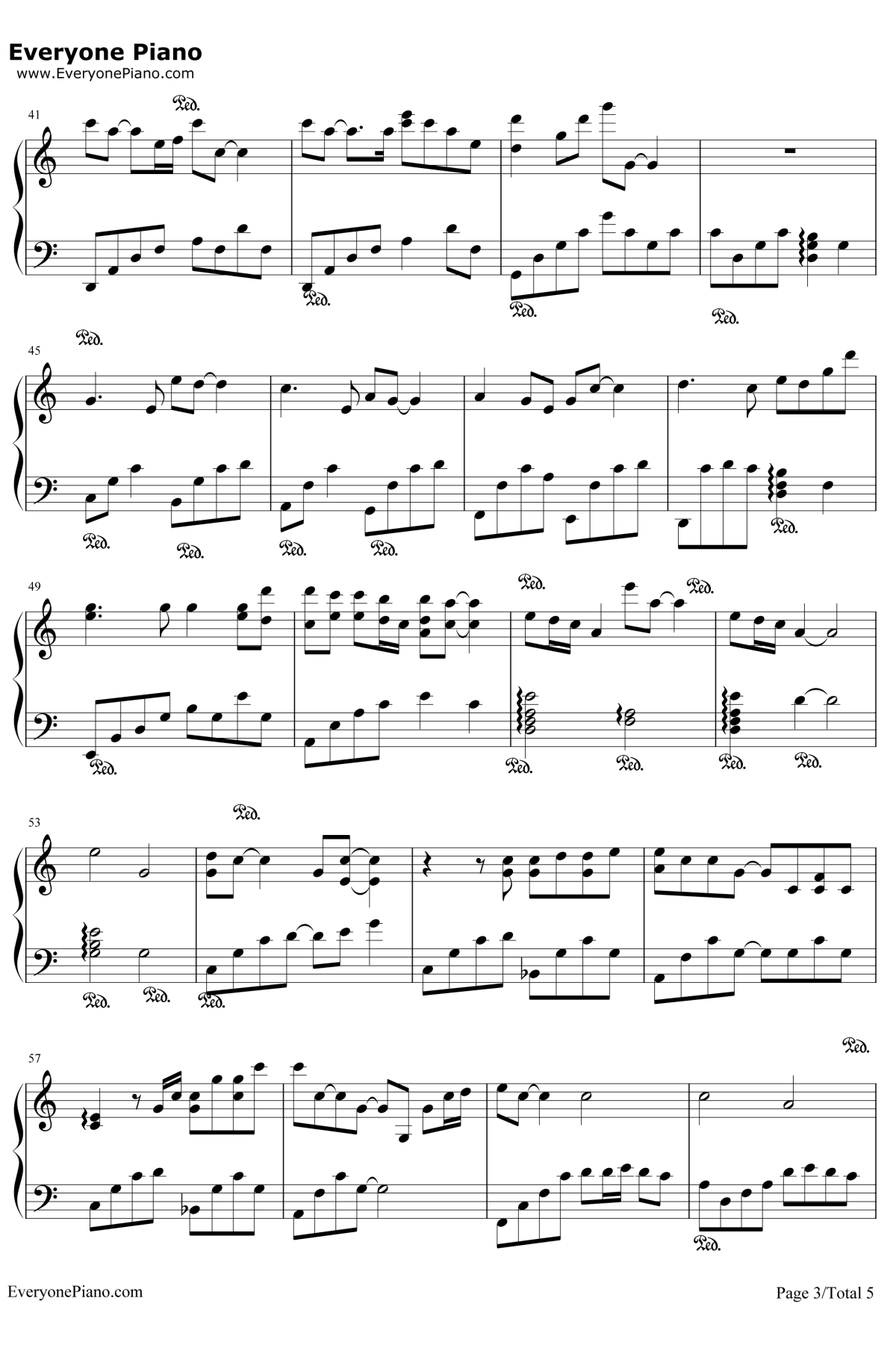 爱情钢琴谱3-莫文蔚