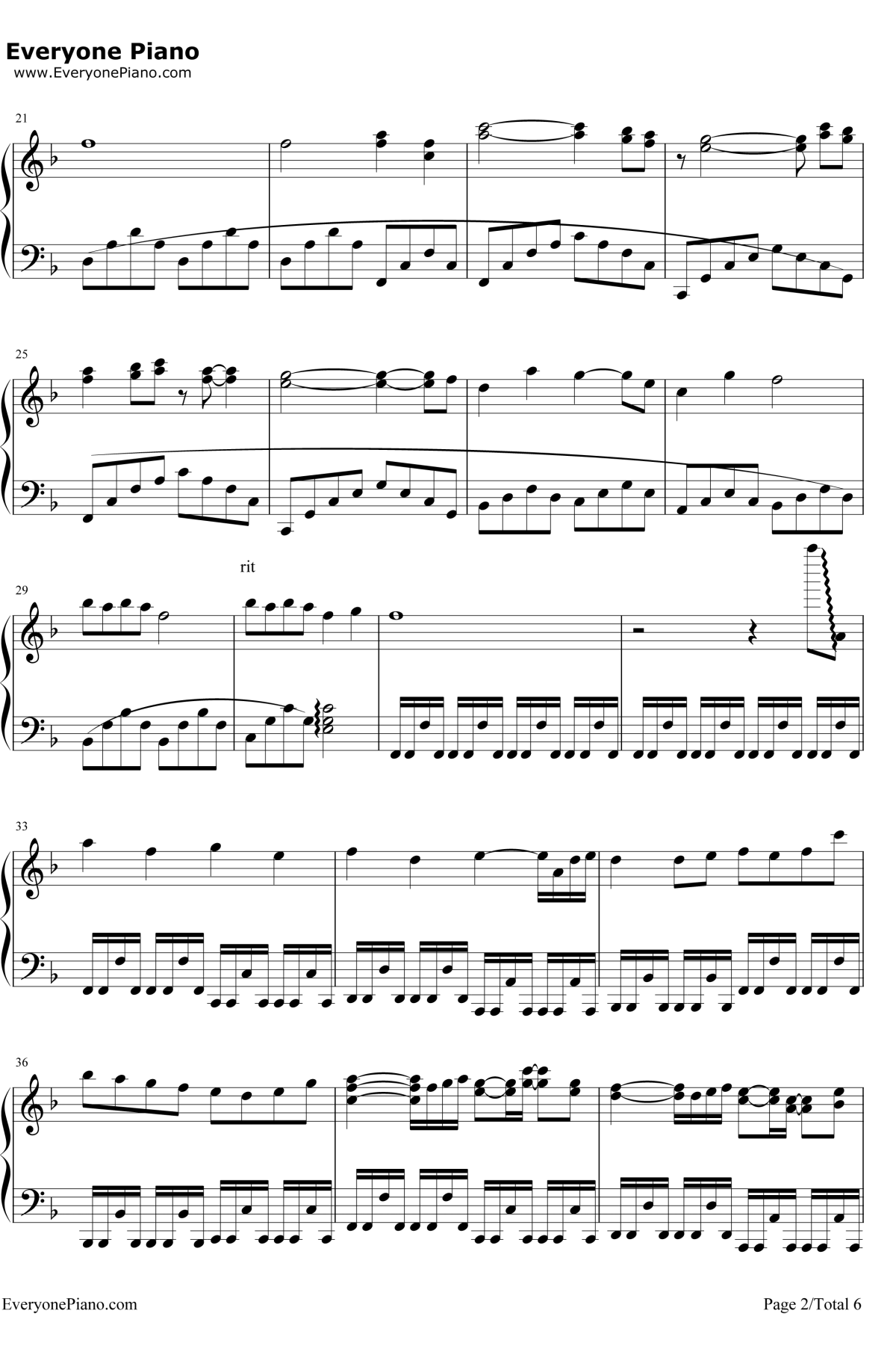 虫儿飞钢琴谱2-郑伊健