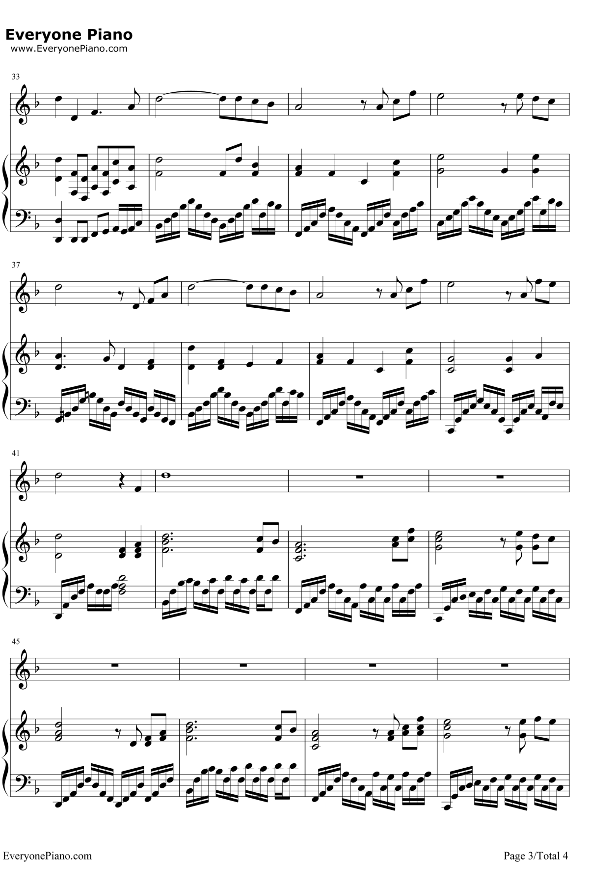 风起时钢琴谱3-胡歌