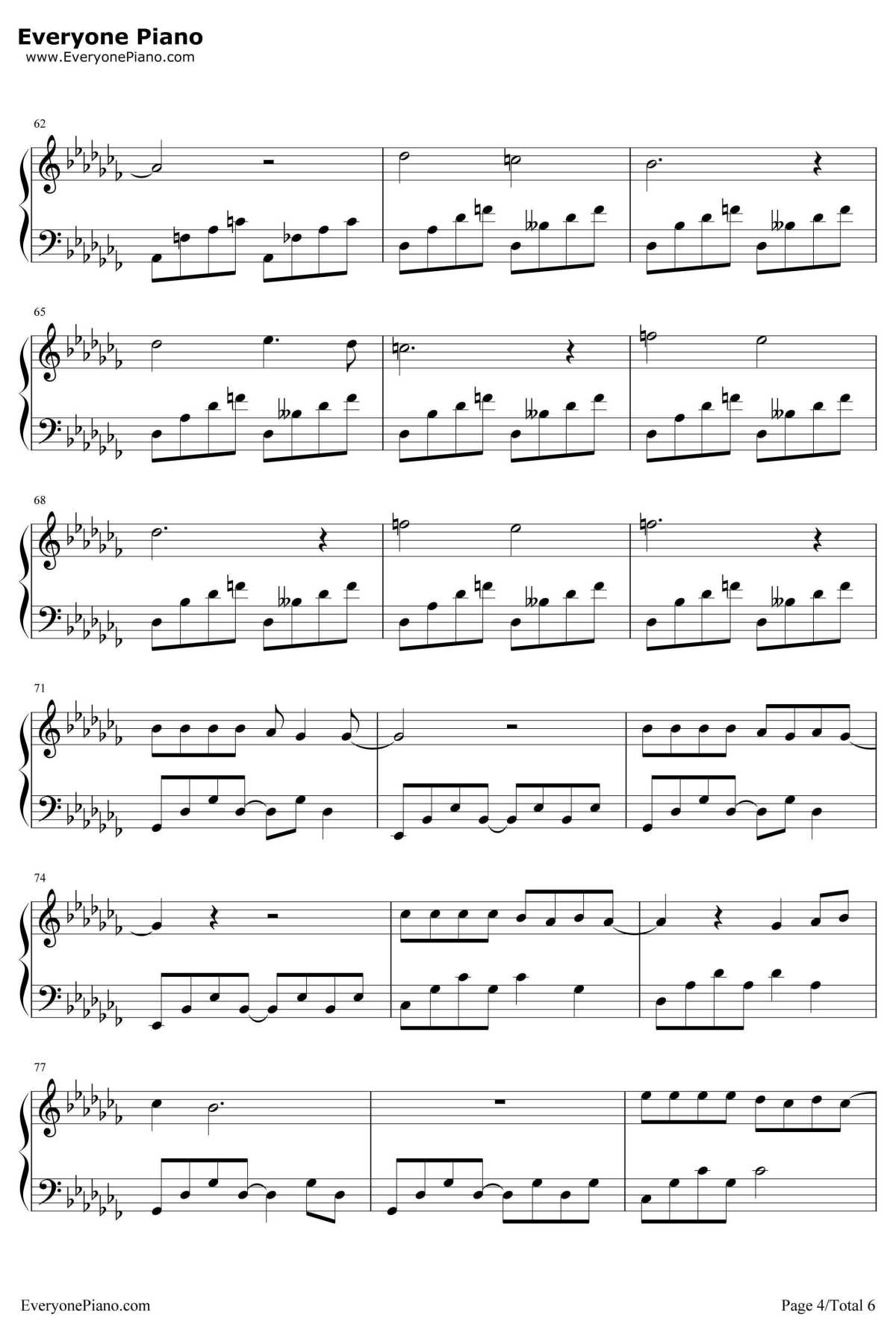 春风十里不如你钢琴谱4-李健