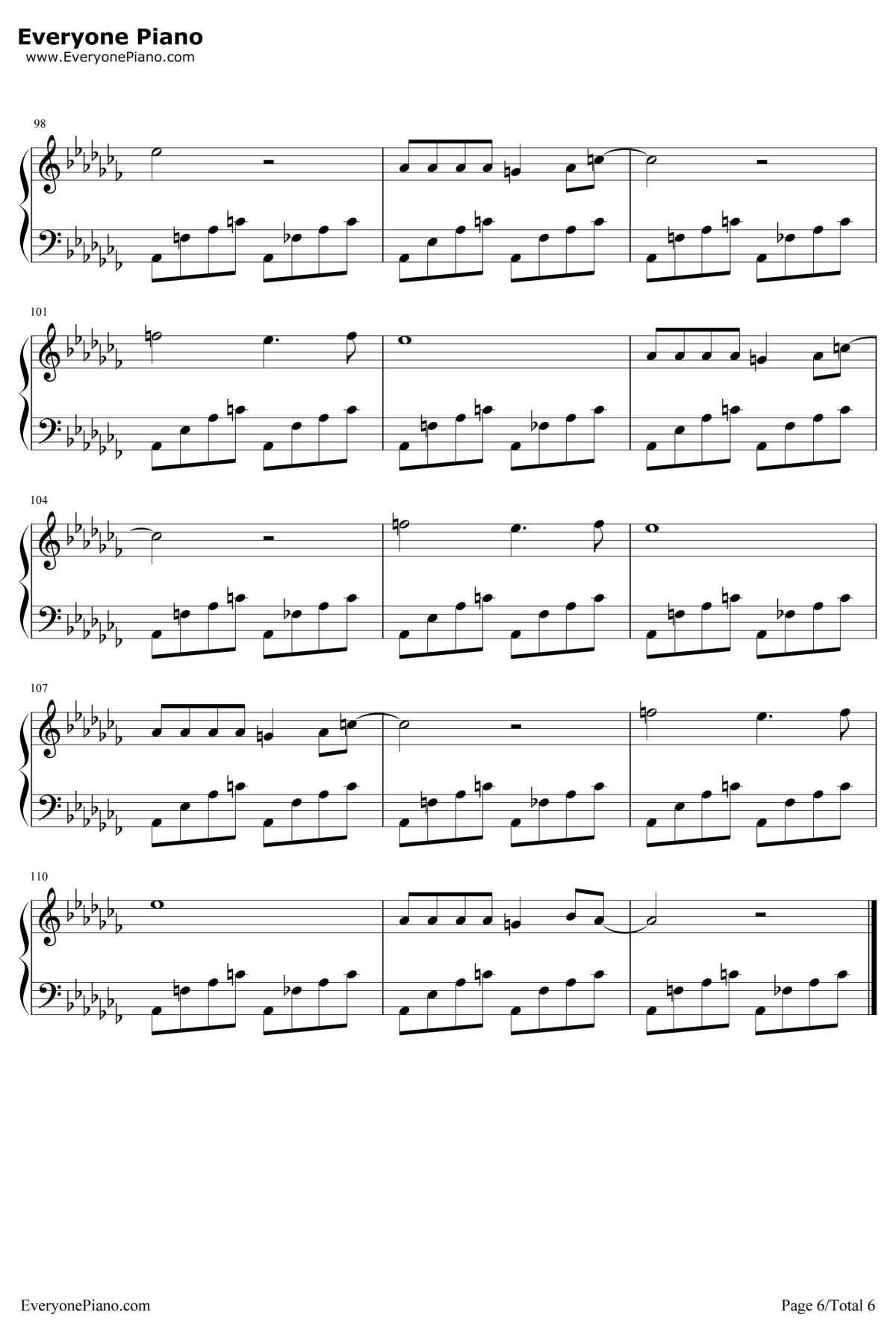 春风十里不如你钢琴谱6-李健