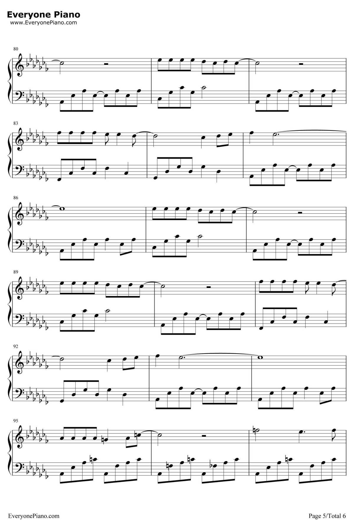 春风十里不如你钢琴谱5-李健