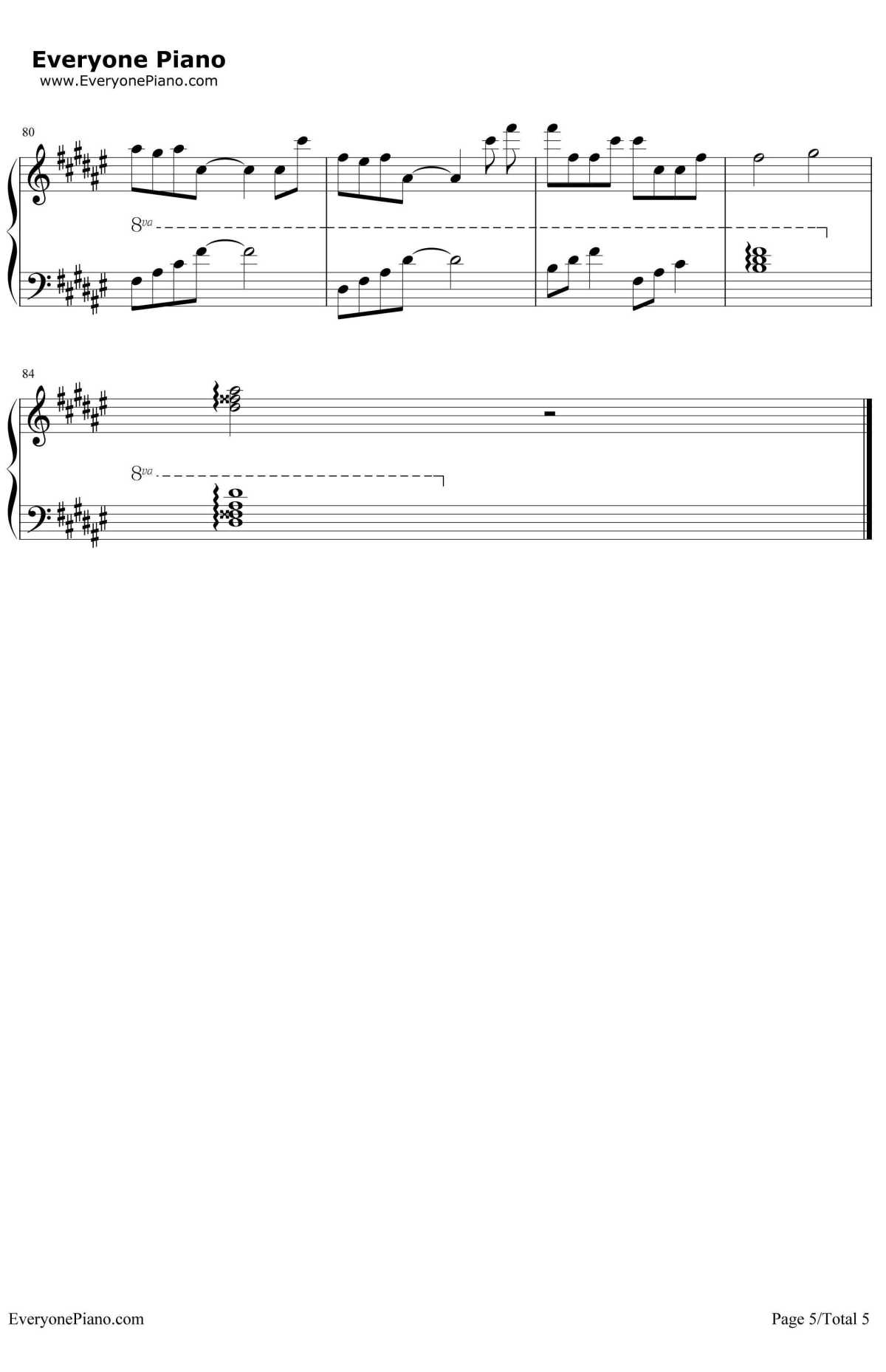 突然想爱你钢琴谱5-许茹芸