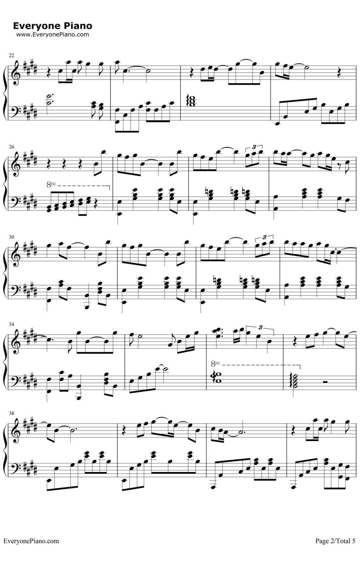 突然想爱你钢琴谱2-许茹芸