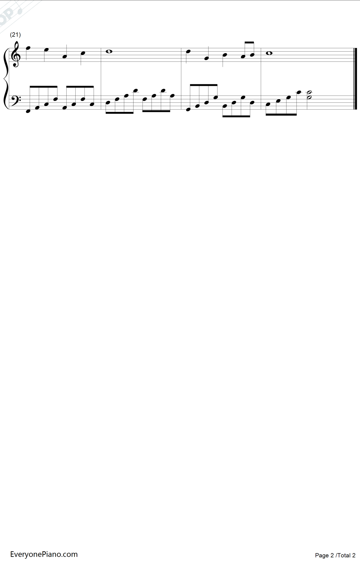 但愿人长久钢琴谱2-邓丽君