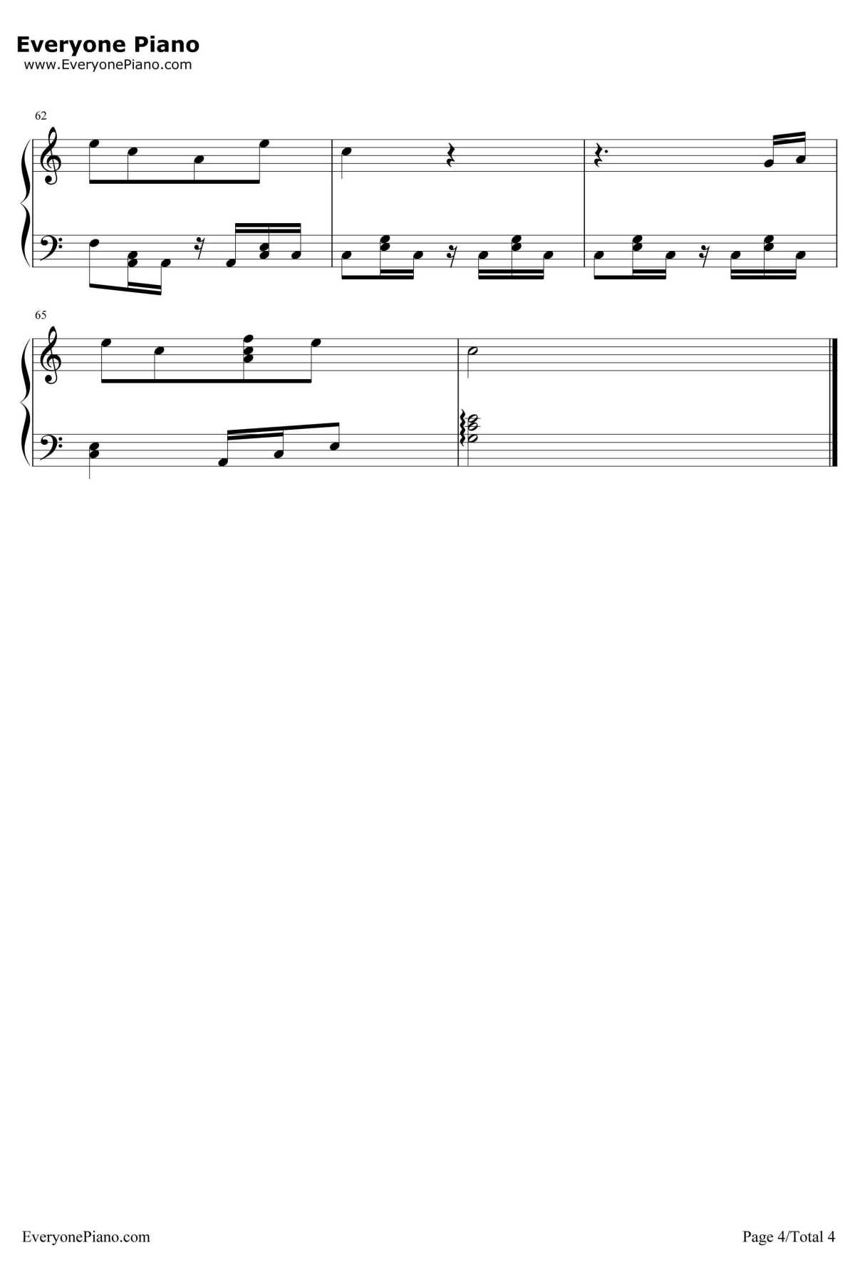 宝贝钢琴谱4-张悬