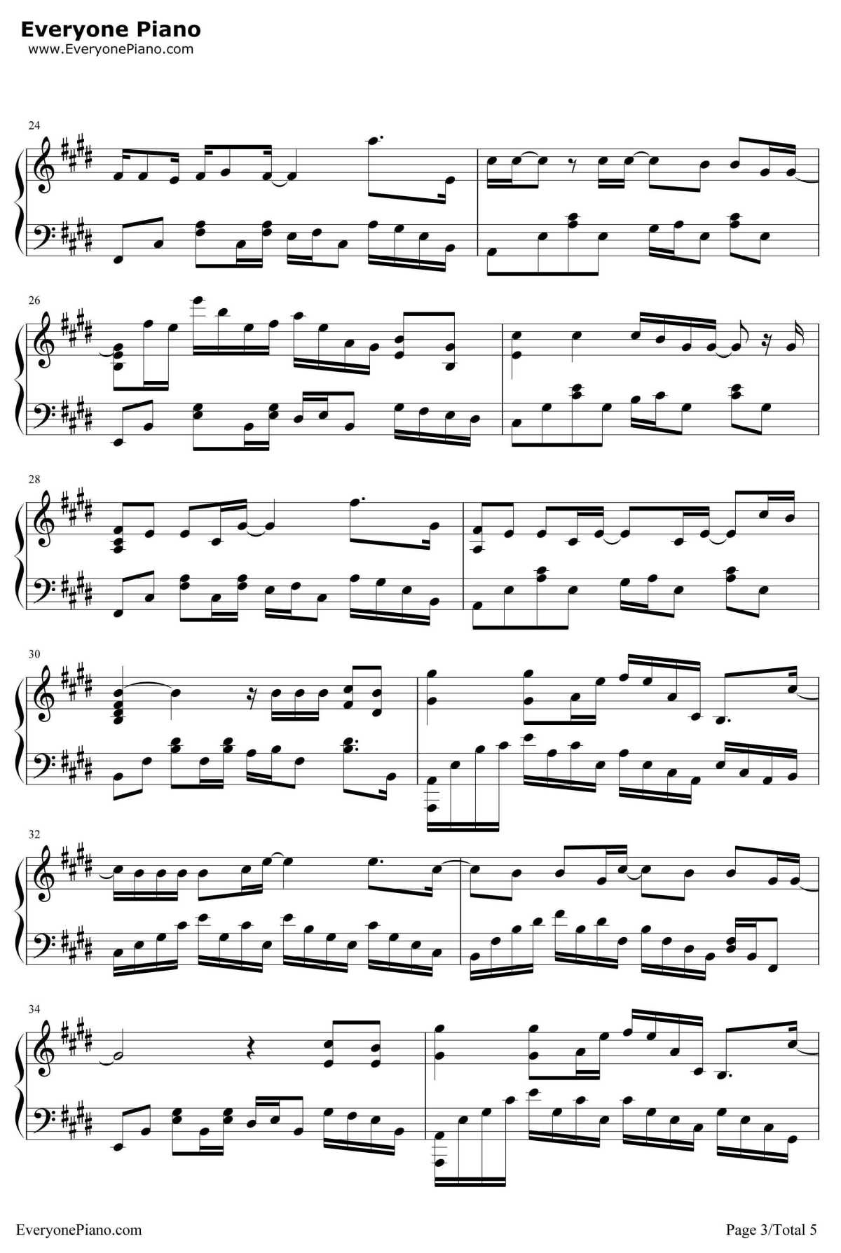 你的背包钢琴谱3-陈奕迅