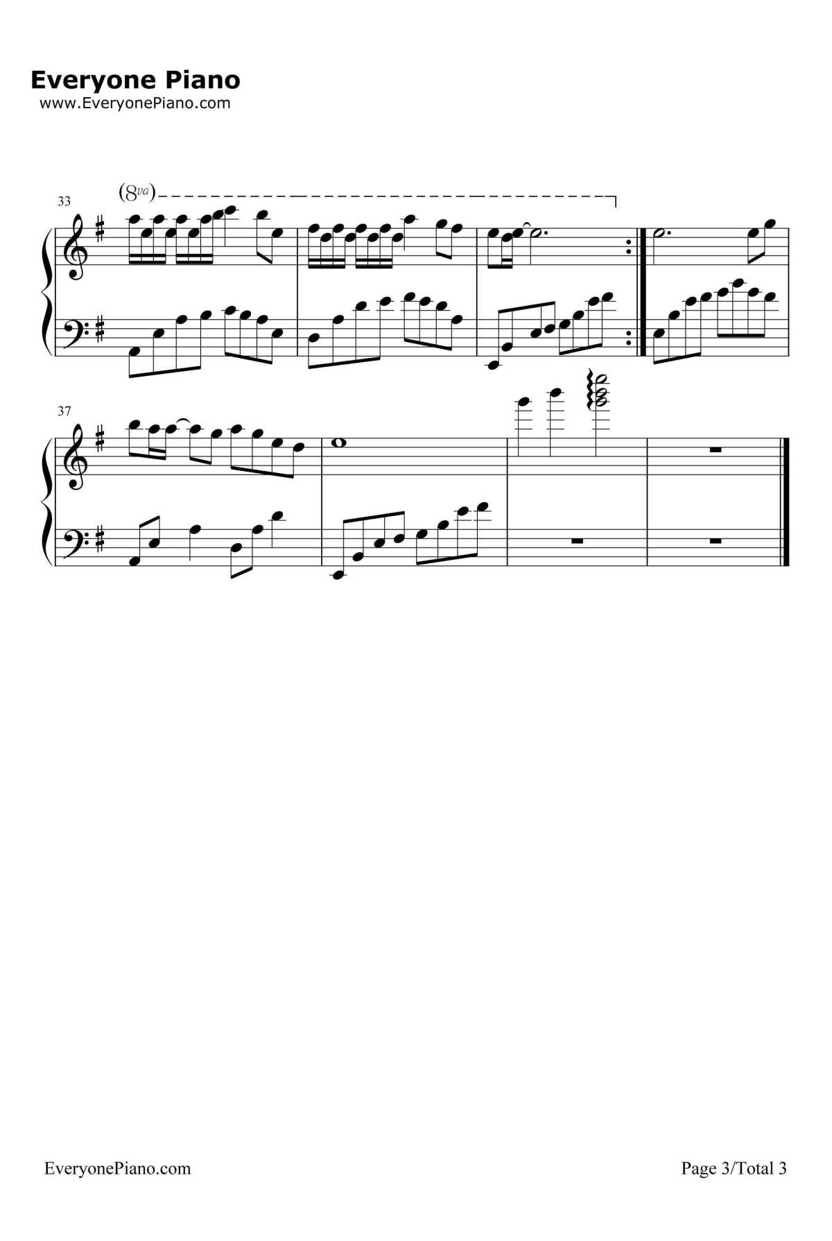 一生所爱钢琴谱3-卢冠廷