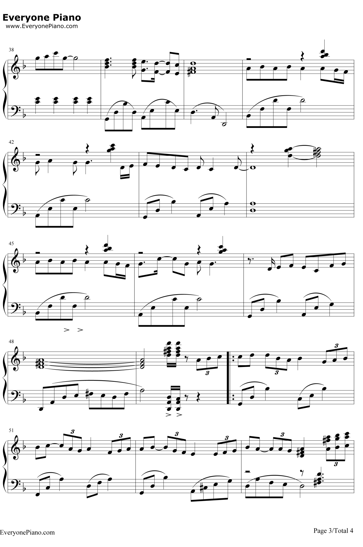 白天不懂夜的黑钢琴谱3-黄小琥