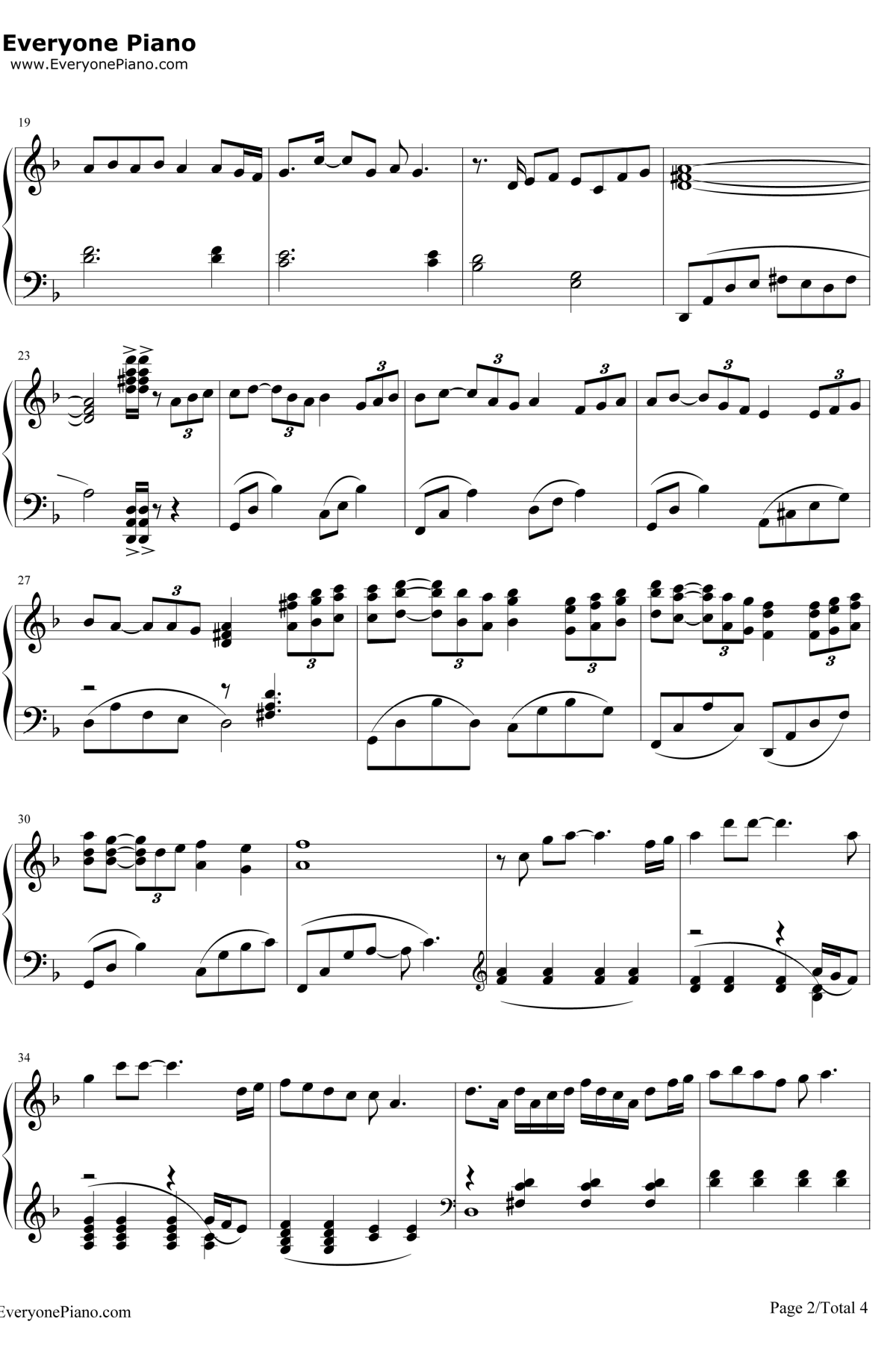 白天不懂夜的黑钢琴谱2-黄小琥