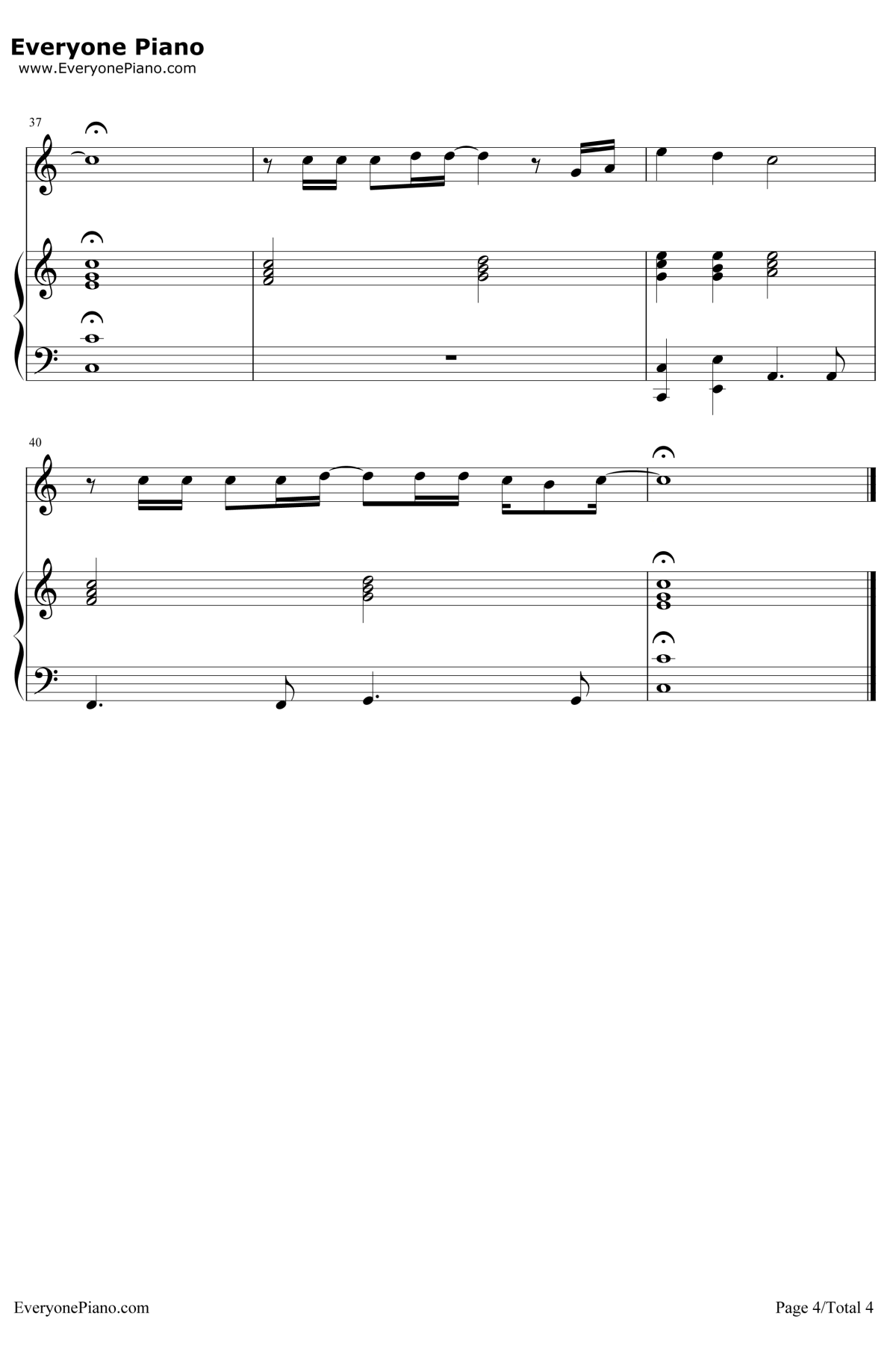 海阔天空钢琴谱4-Beyond