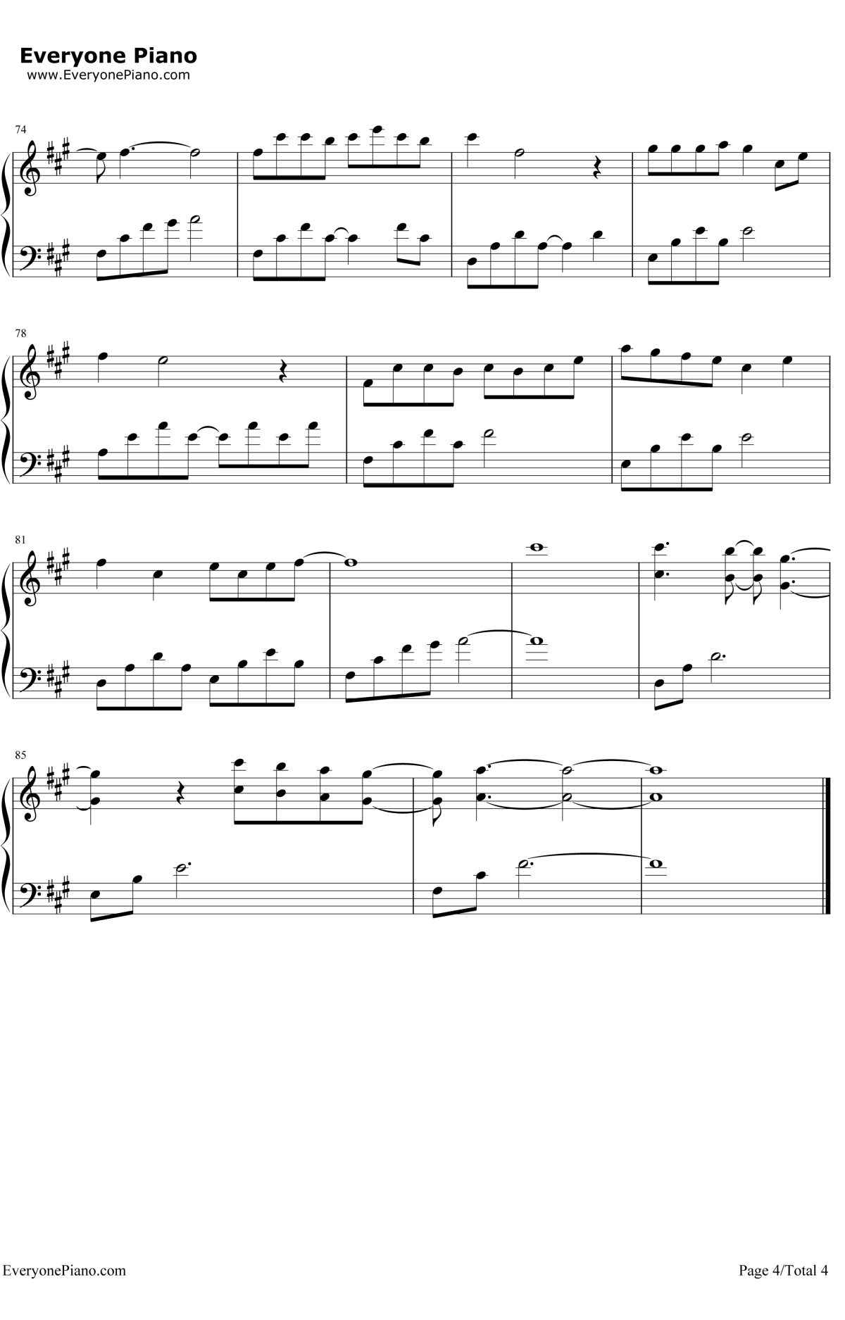 凉凉钢琴谱4-张碧晨