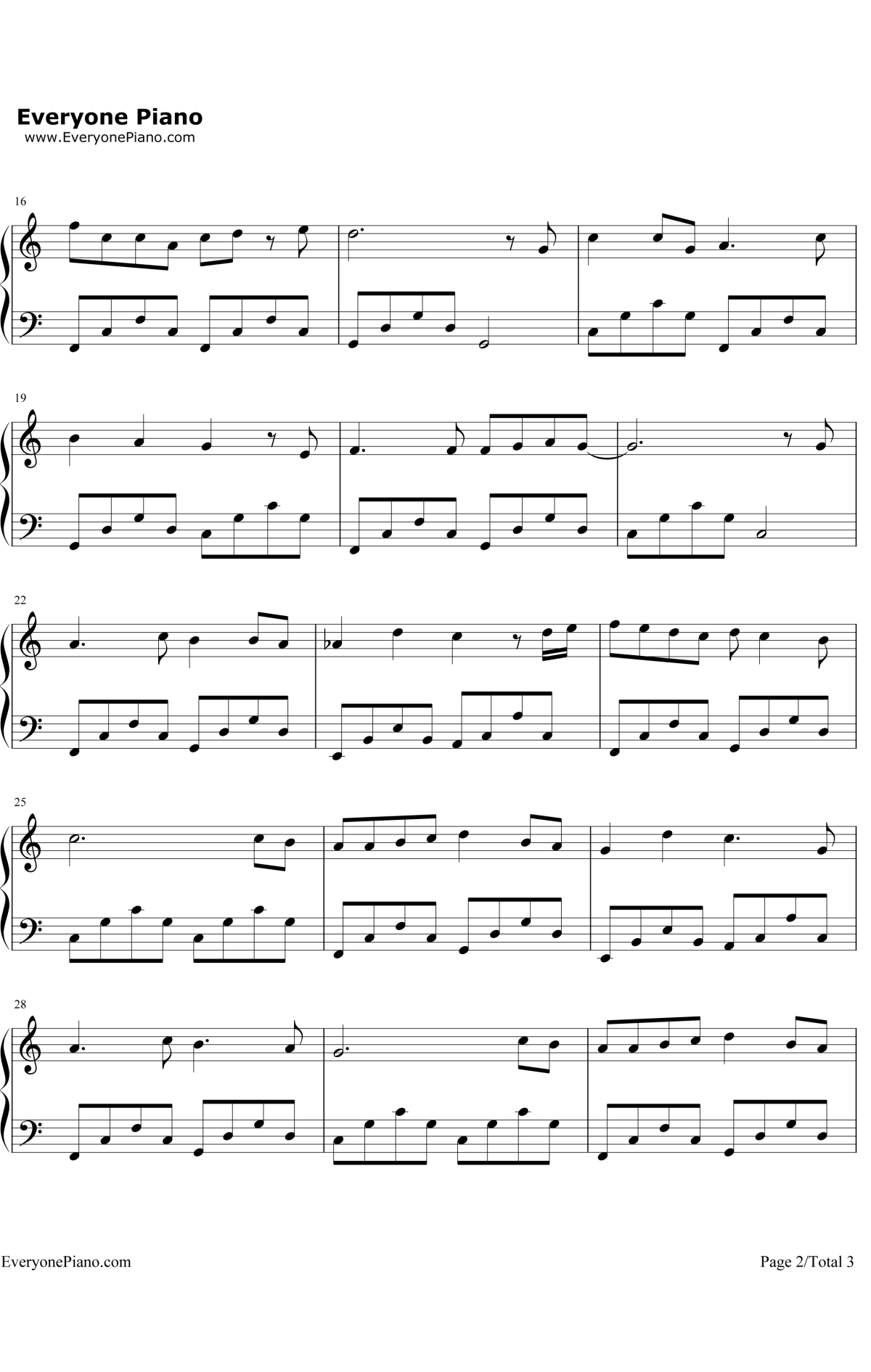 魔法城堡钢琴谱2-TFBOYS